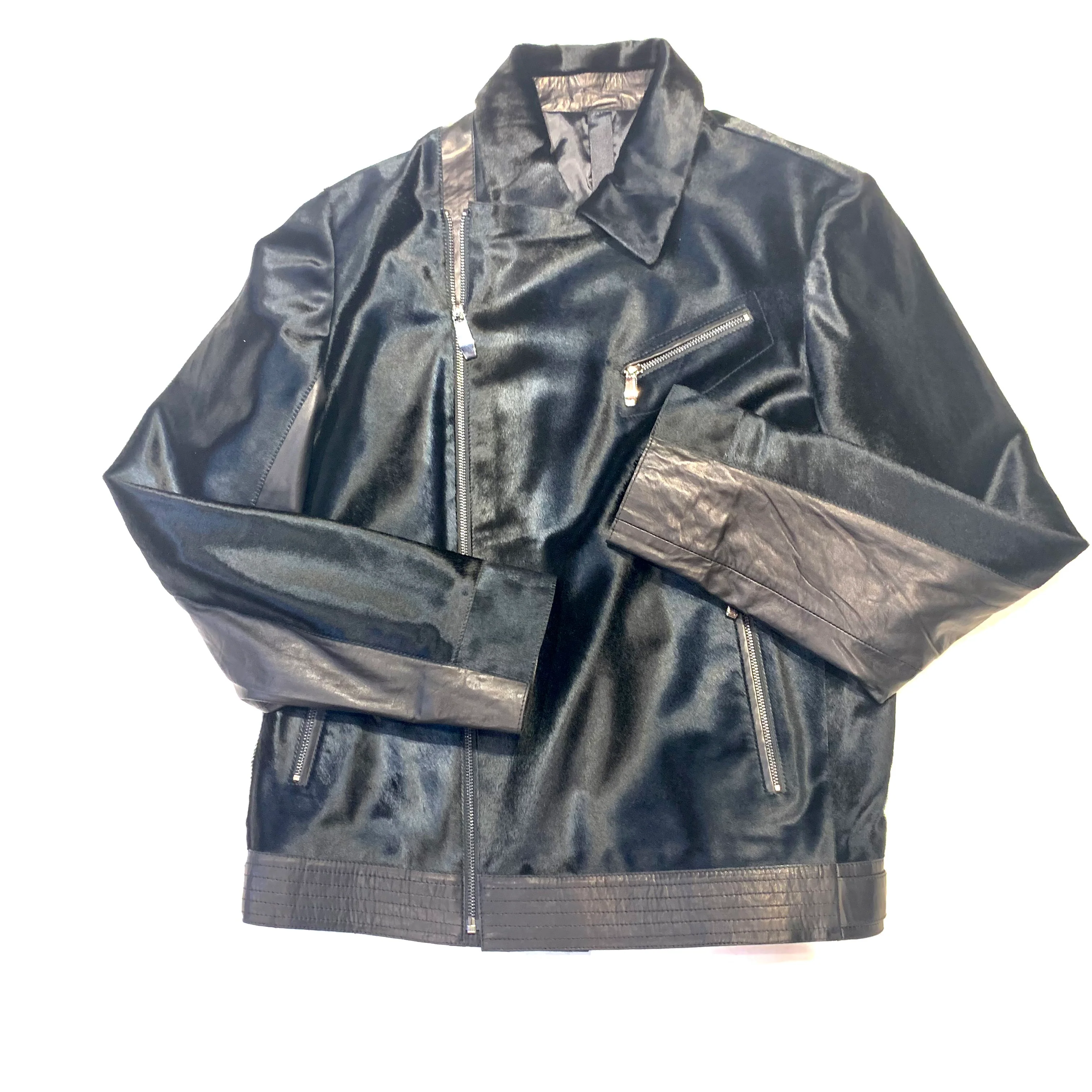 Barya NewYork Black Pony Hair Biker Jacket - Image 3