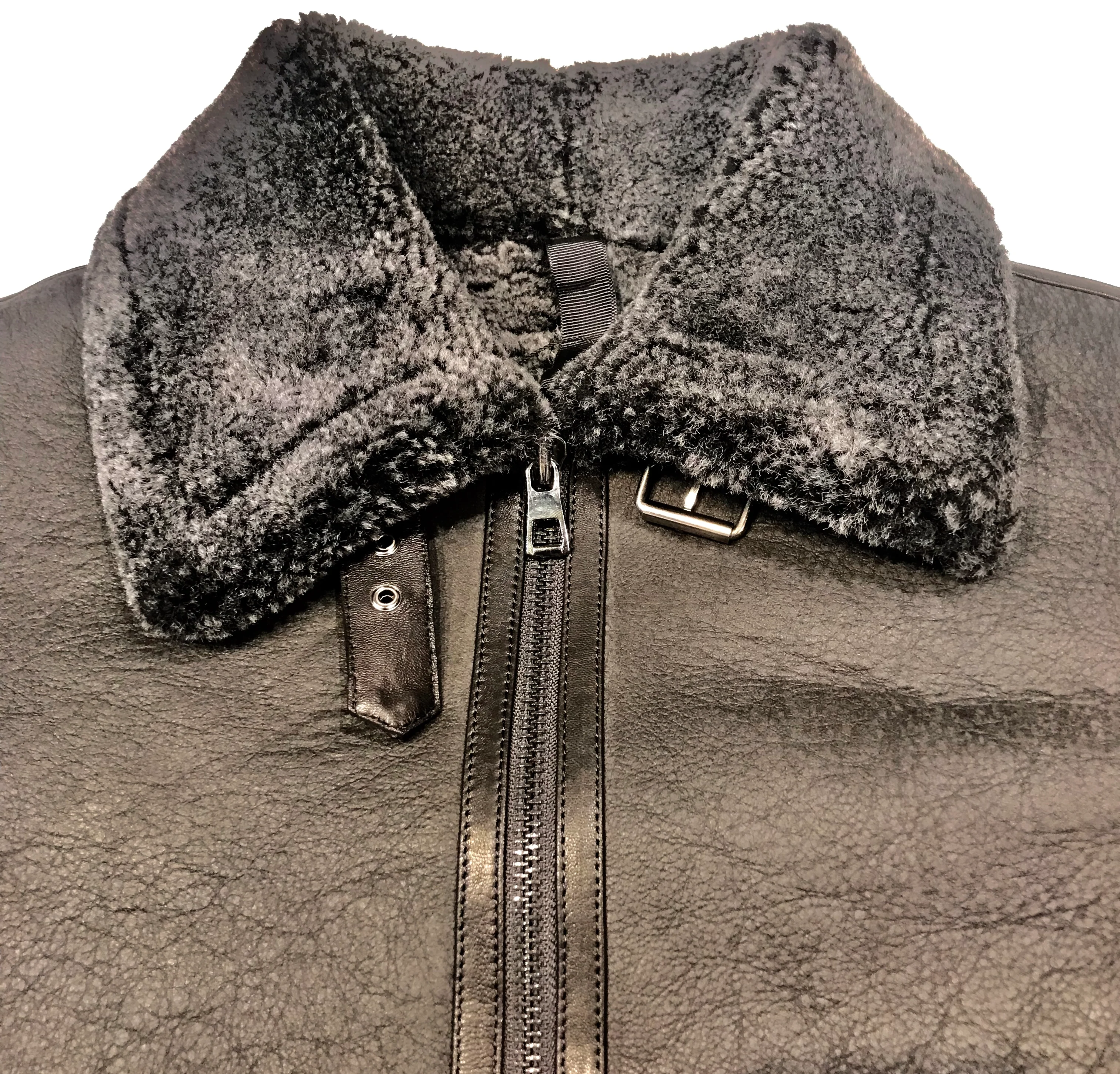 Barya NewYork Charcoal Washed Shearling Coat - Image 5