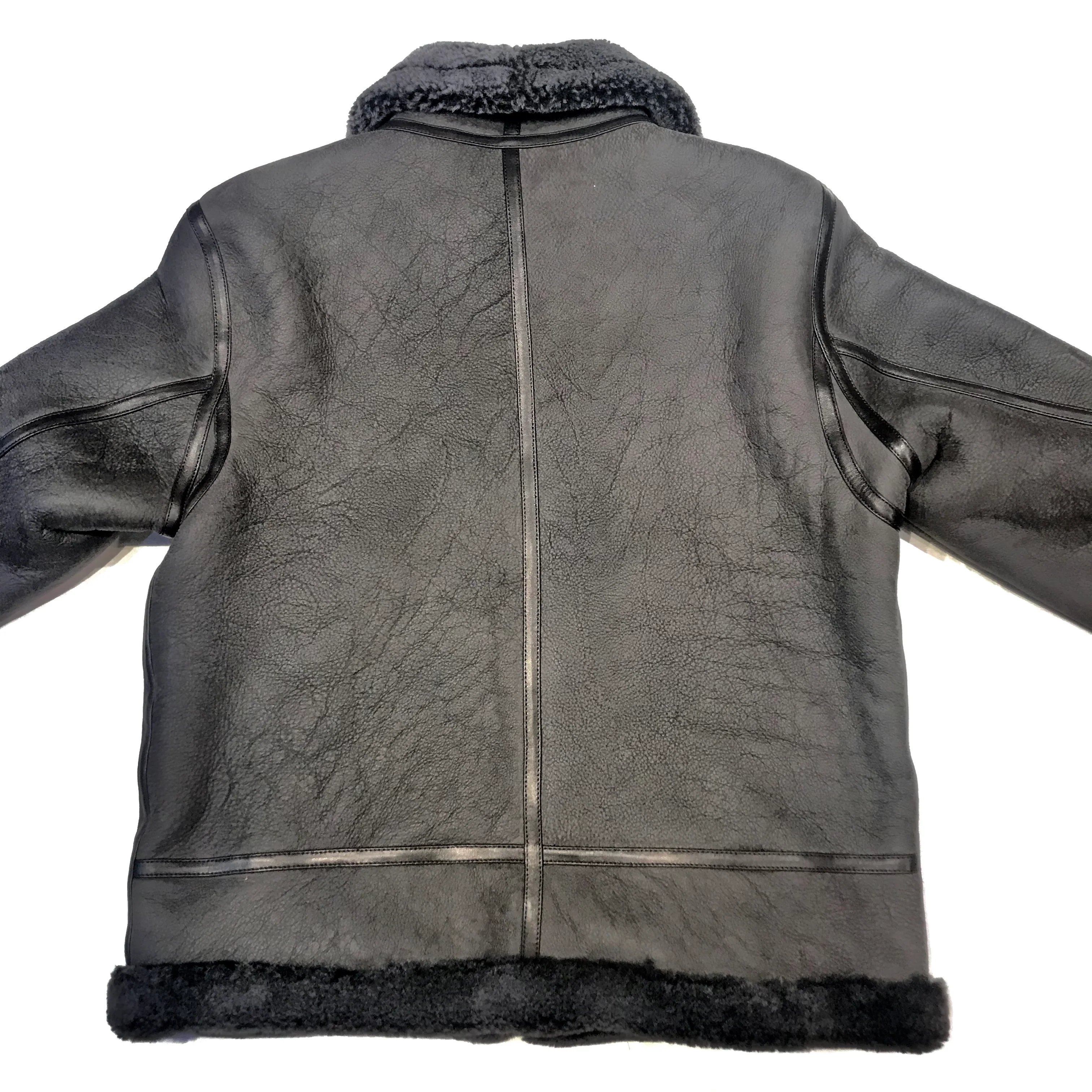 Barya NewYork Charcoal Washed Shearling Coat - Image 6