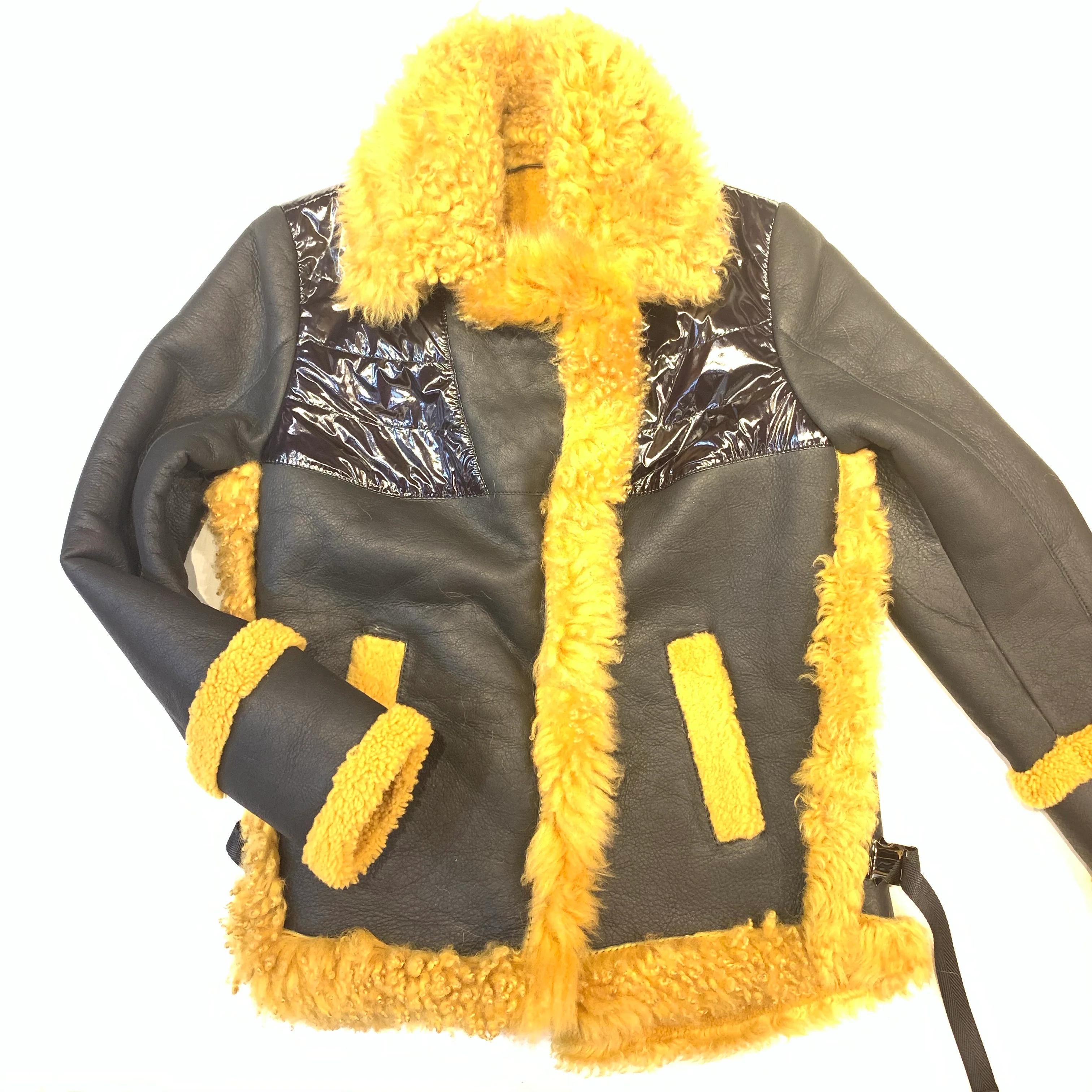 Barya NewYork Ladies Curly Duffle Shearling Coat - Image 3