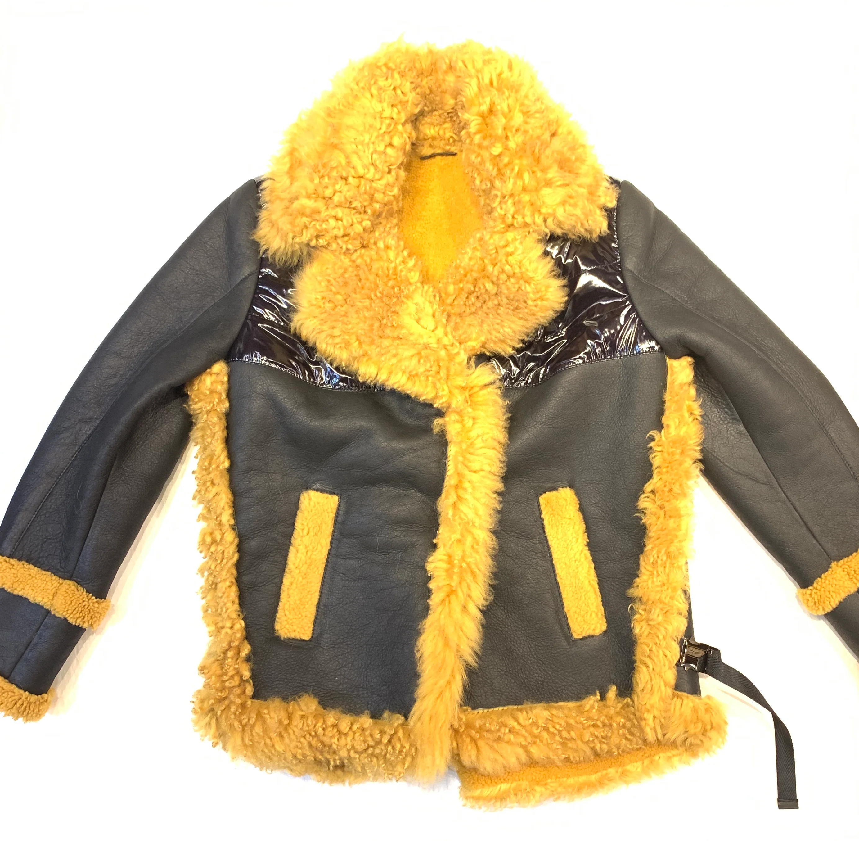 Barya NewYork Ladies Curly Duffle Shearling Coat - Image 6