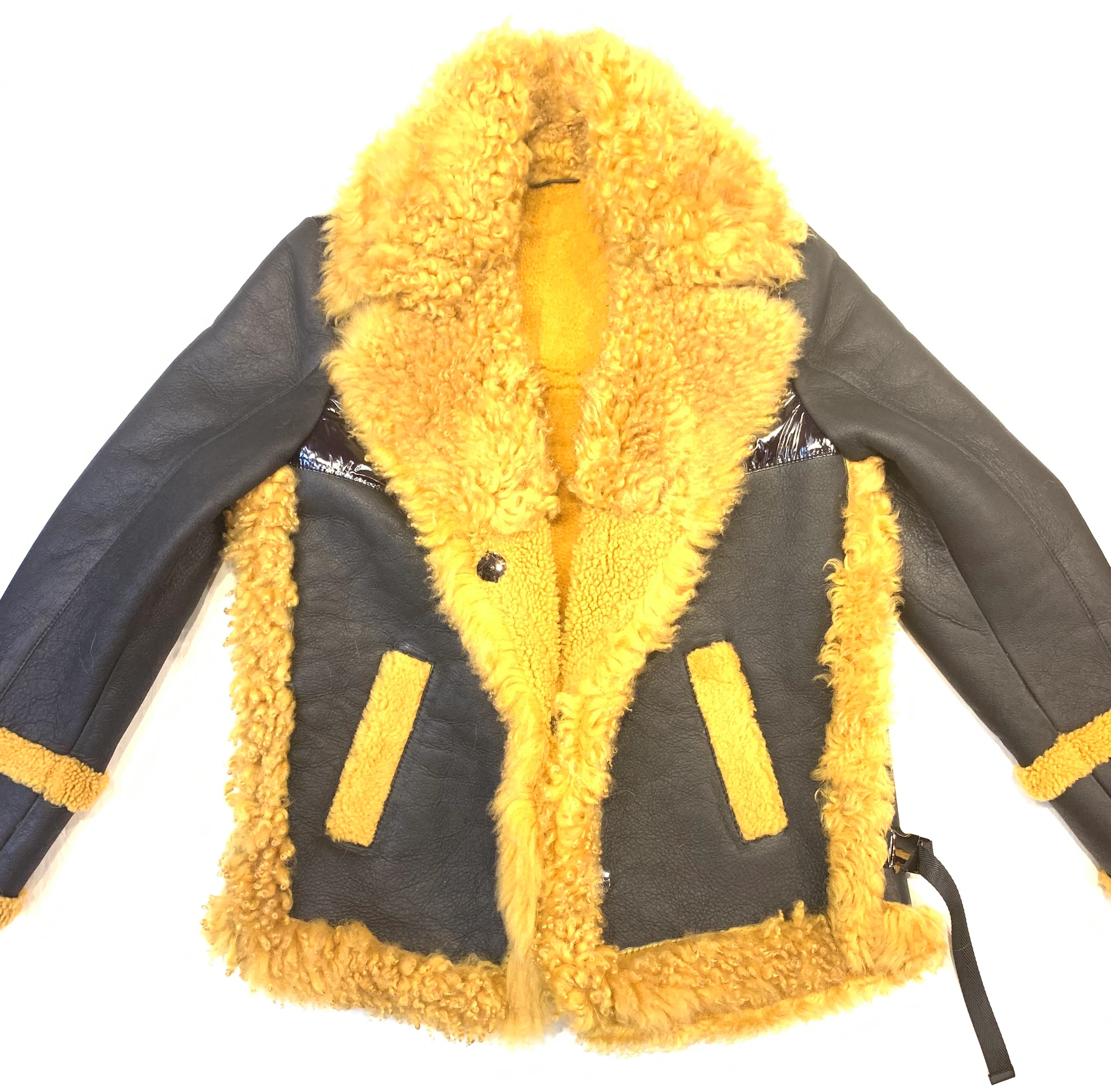 Barya NewYork Ladies Curly Duffle Shearling Coat - Image 8