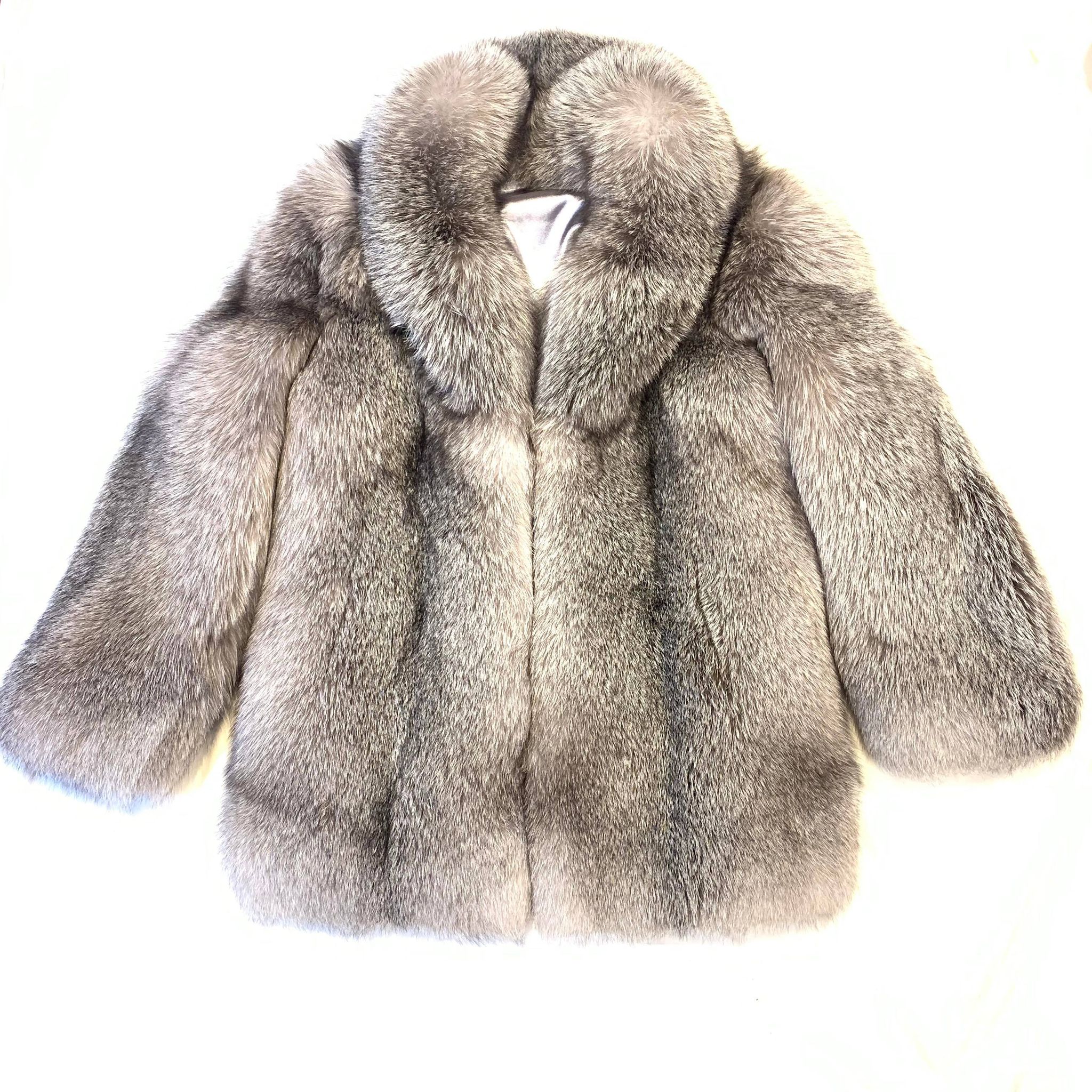 Barya NewYork Men's Full Arctic Silver Fox Fur Coat