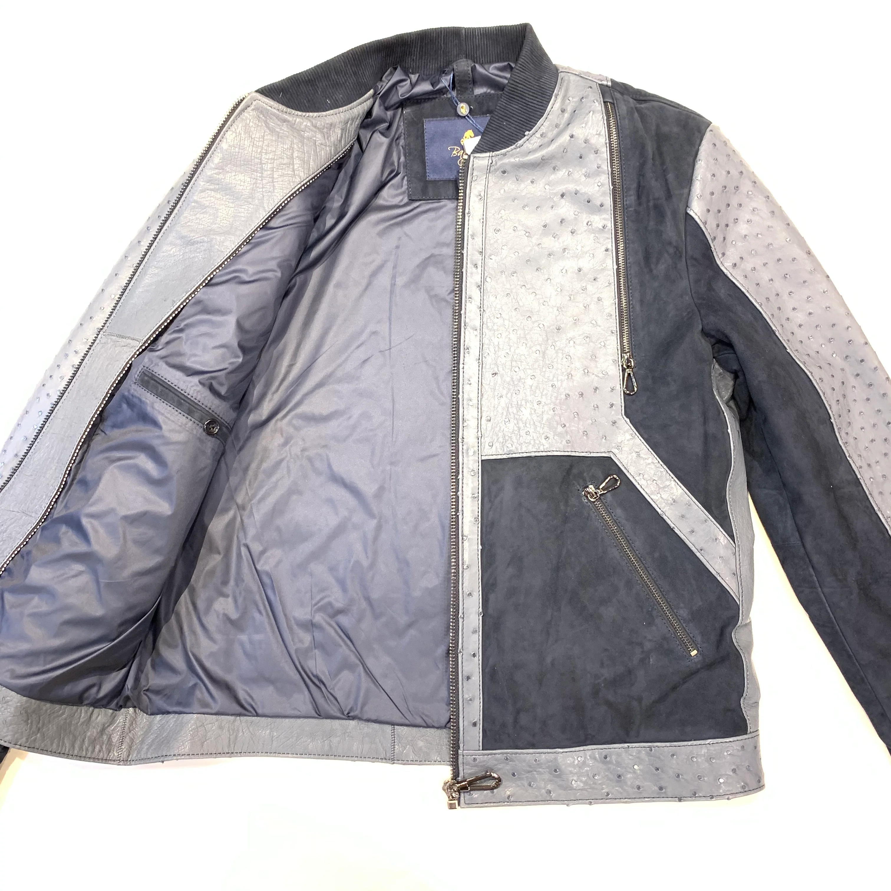 Barya NewYork Ostrich Quill Suede Bomber Jacket - Image 5
