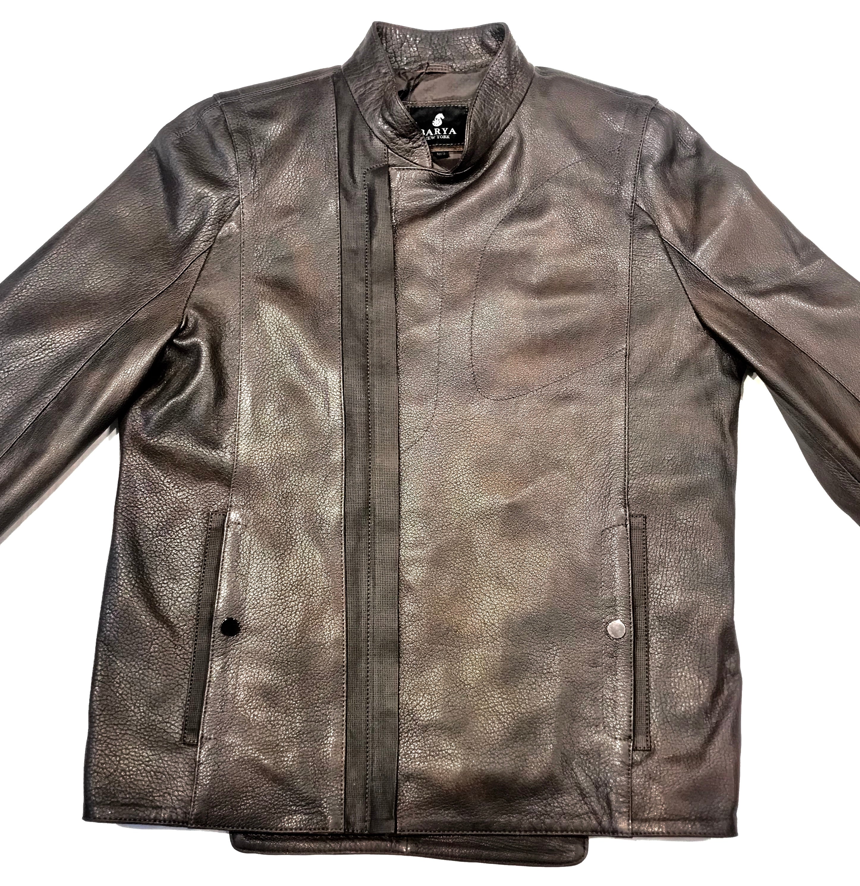 Barya NewYork Rustic Lambskin Asymmetric Jacket - Image 6