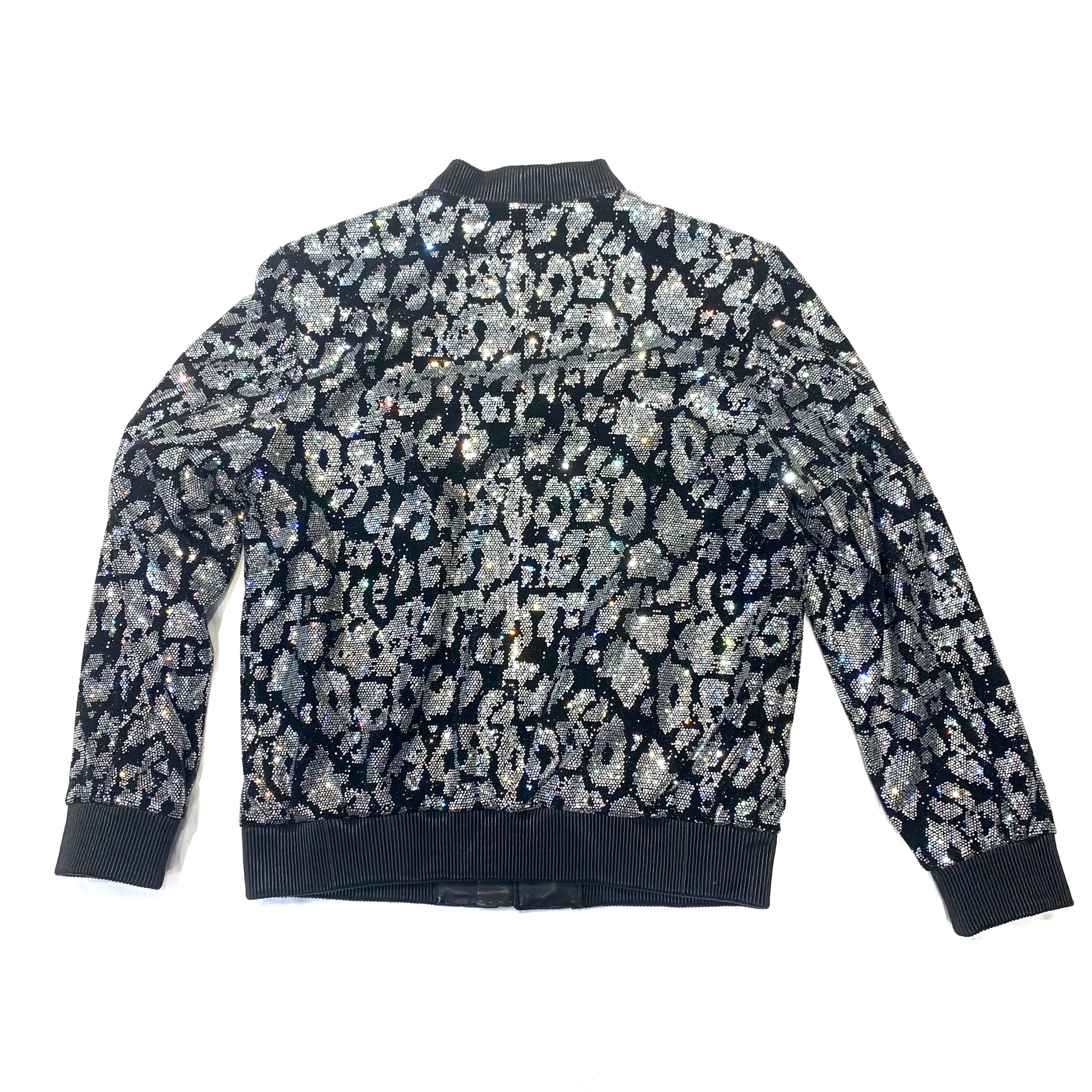 Barya NewYork Silver Black Crystal Bomber Jacket - Image 3