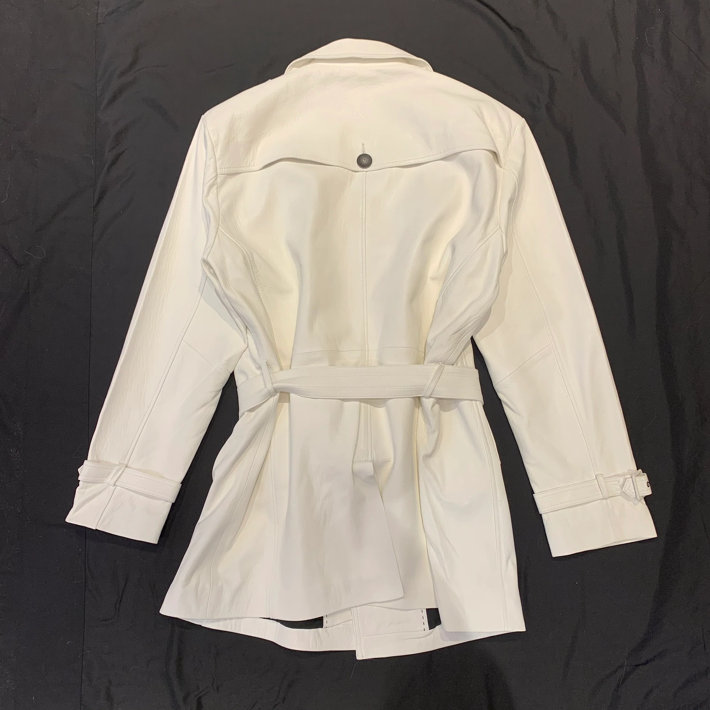Barya NewYork White Lambskin Trench Jacket - Image 4