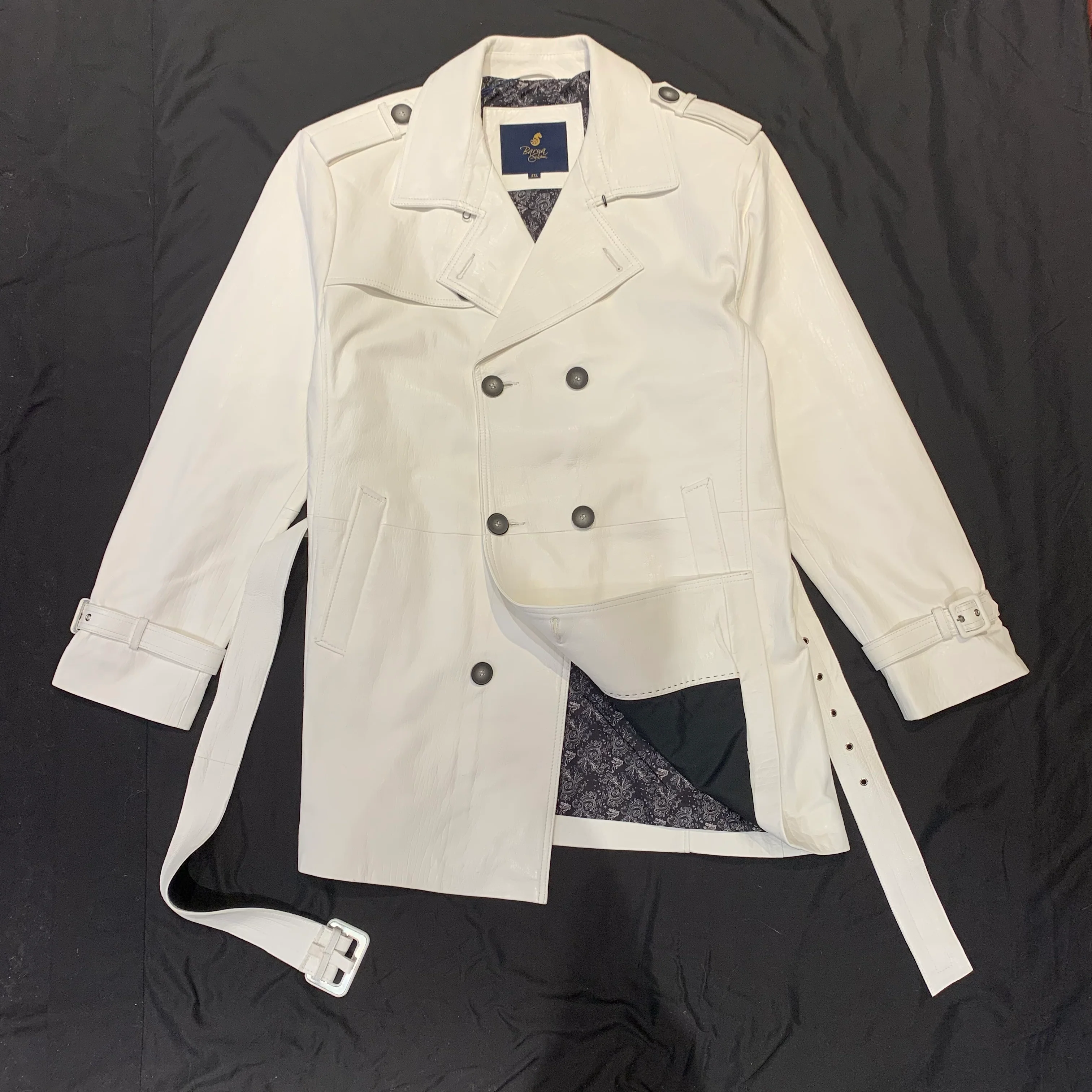 Barya NewYork White Lambskin Trench Jacket - Image 5