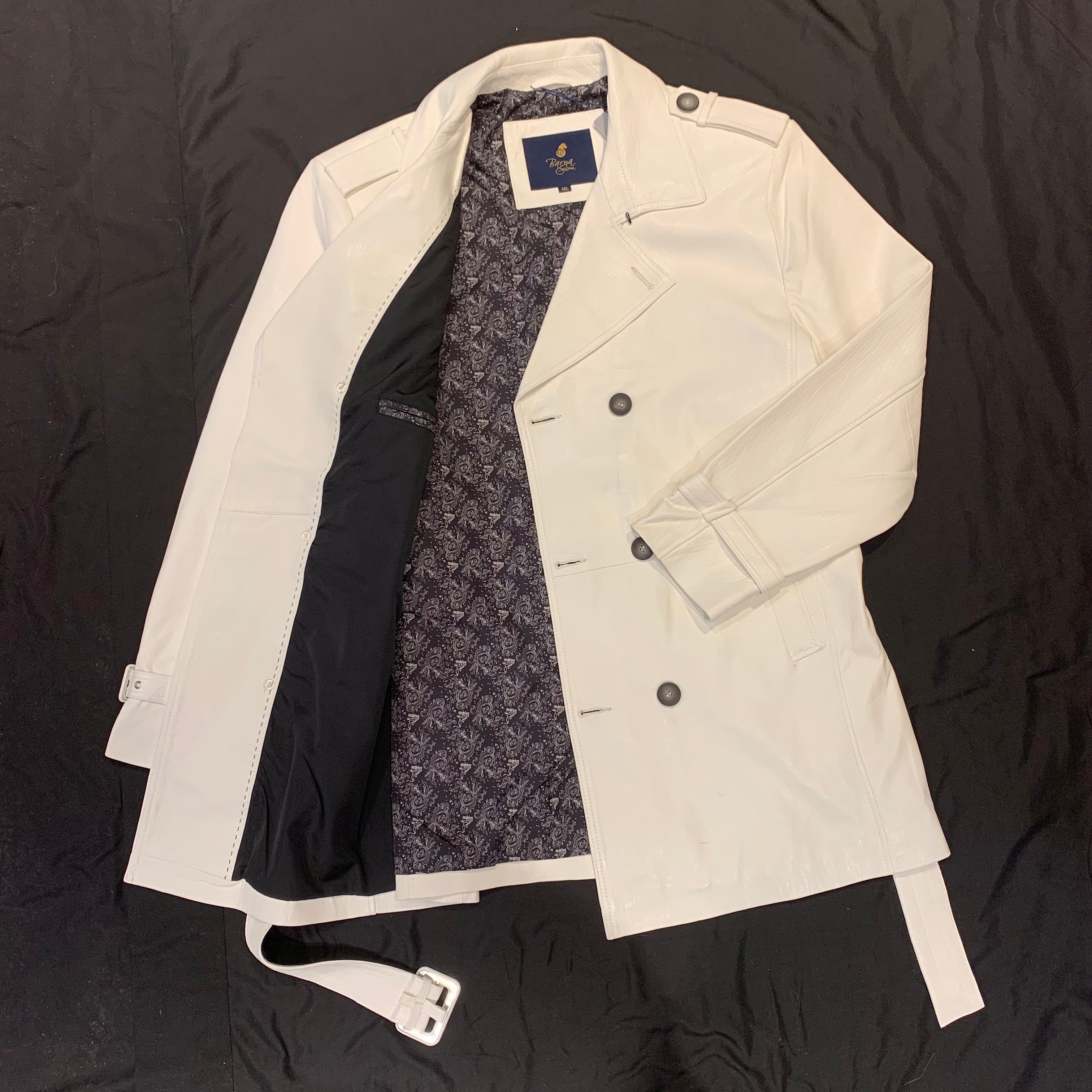 Barya NewYork White Lambskin Trench Jacket - Image 6