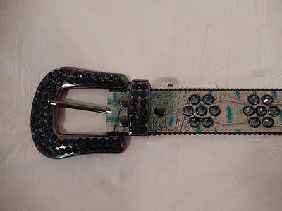 b.b. Simon Navy And Teal Crystal Belt - Image 2