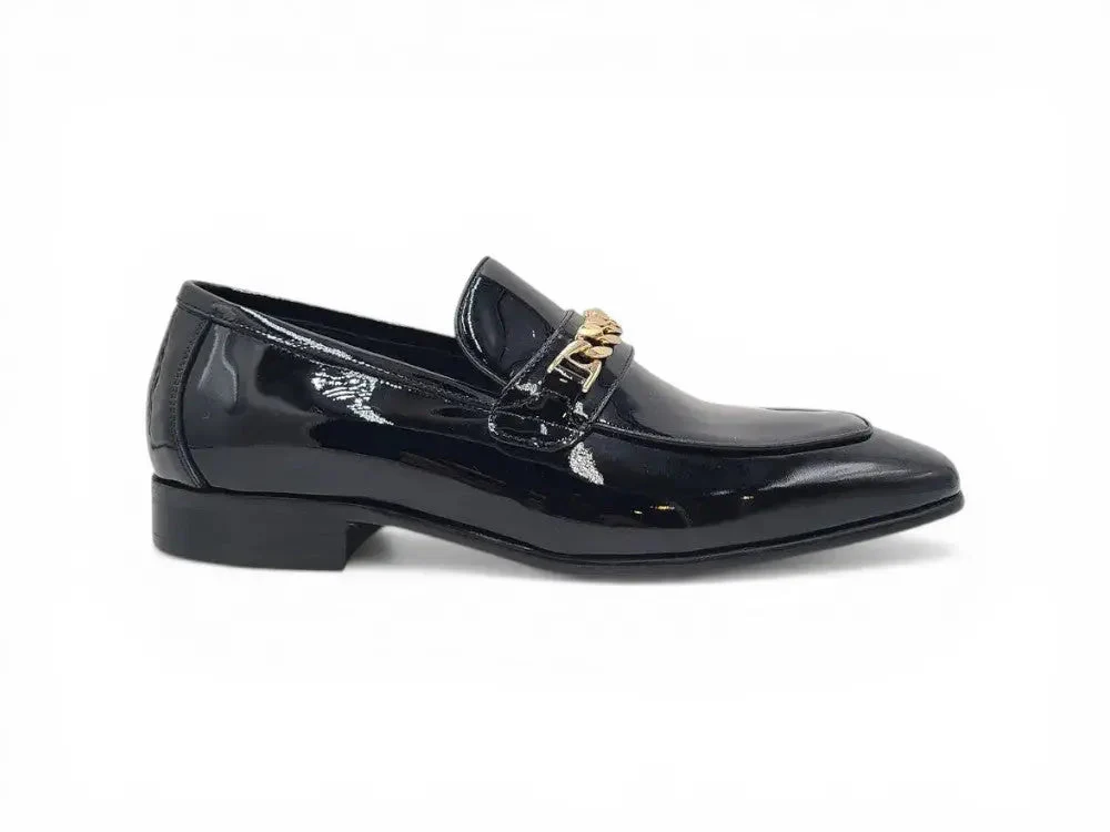 Beveled Squared Toe Patent Leather Loafer - Image 4