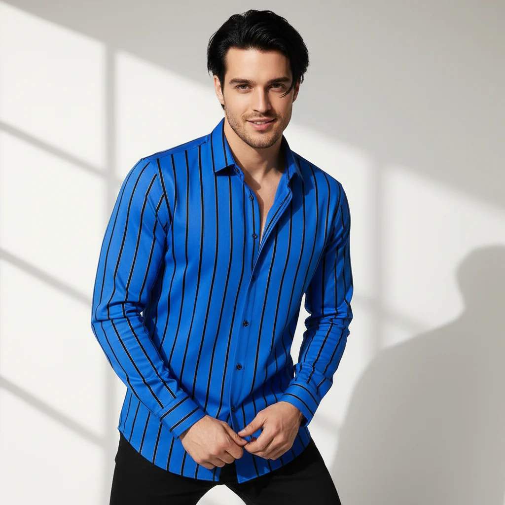 Boss Authority Button-Up Shirt ROYAL - Image 2