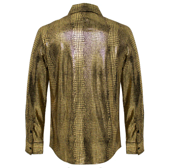 Bright Affluence Button-Up Shirt GOLD - Image 3