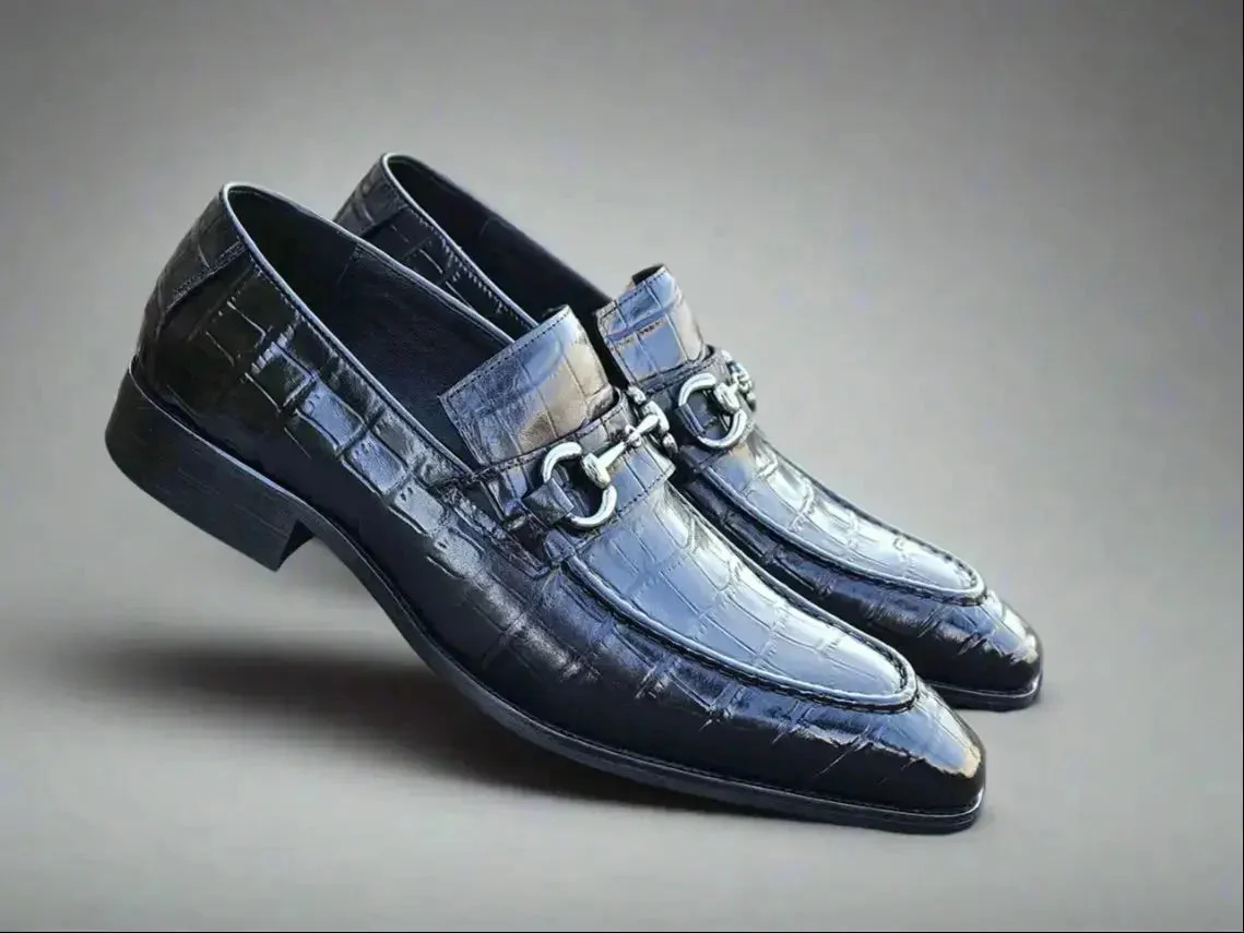 Buckle Loafer w Gator Embossed Leather - Image 12