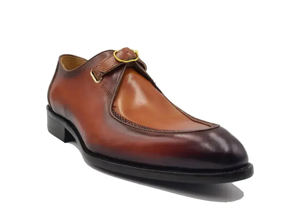 Burnished Moc Toe Single Monk Loafer - Image 7