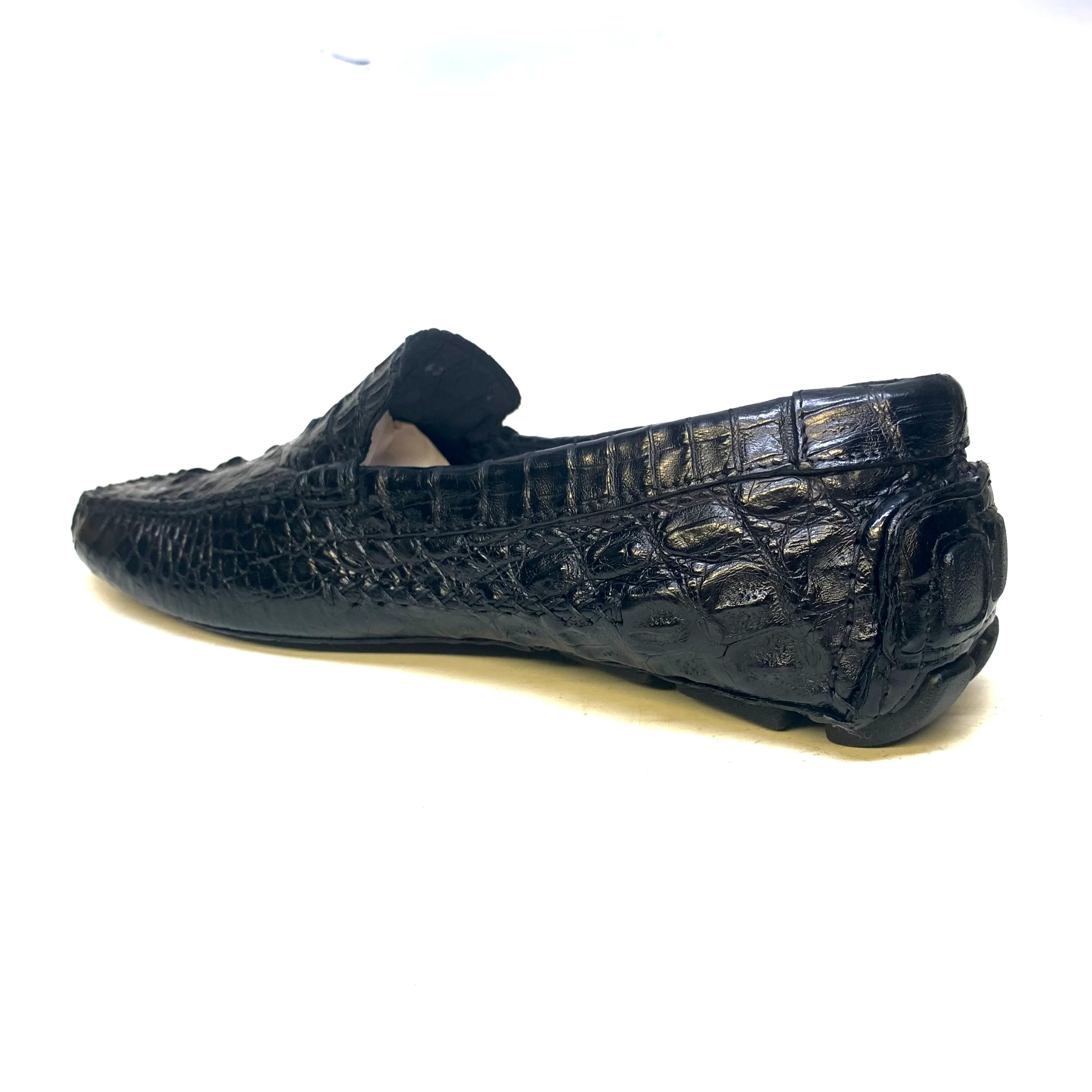 Calzoleria Toscana Black Hornback Crocodile Loafers - Image 7
