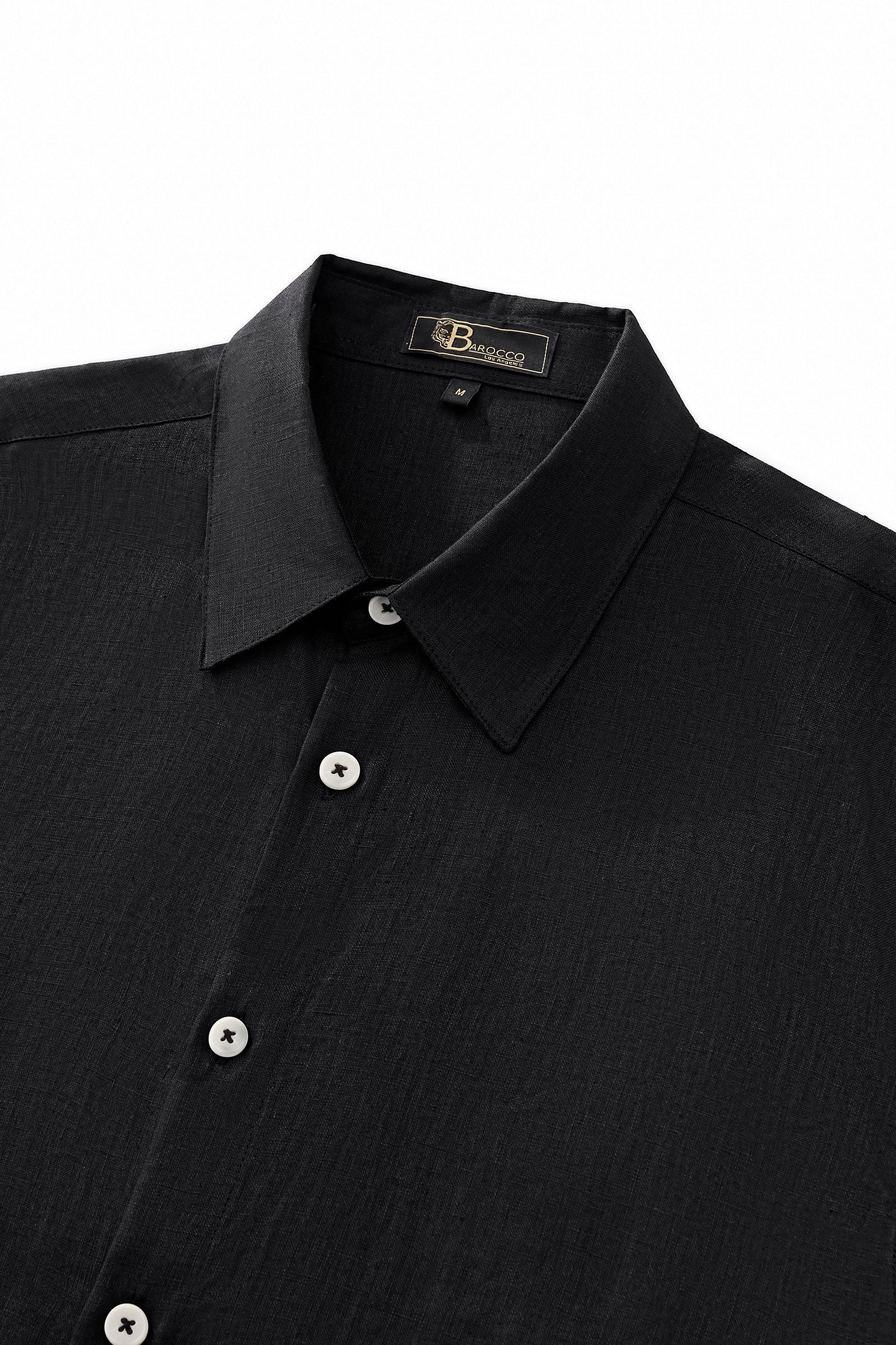 Capri Linen Shirt BLACK - Image 4