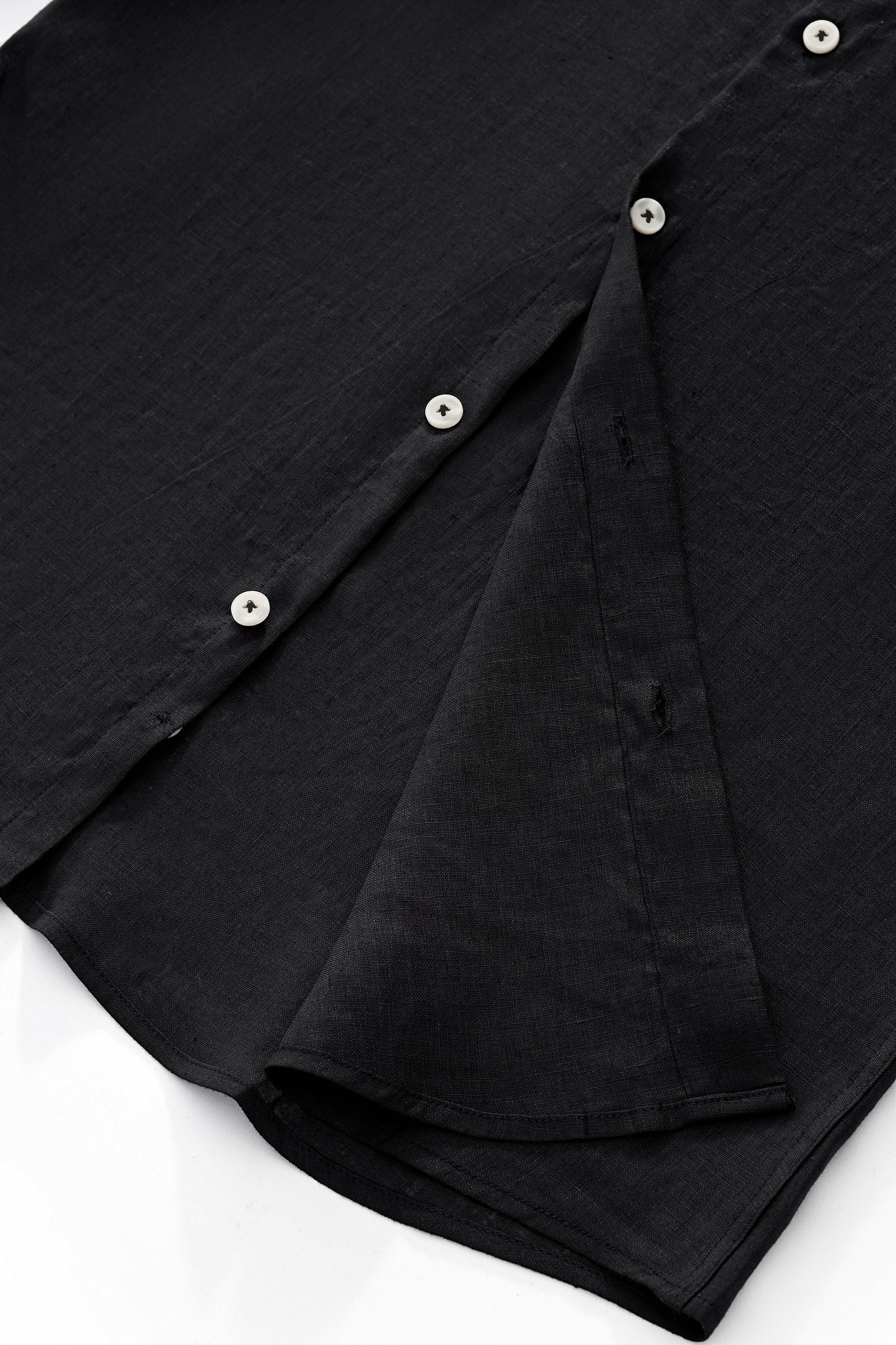 Capri Linen Shirt BLACK - Image 9