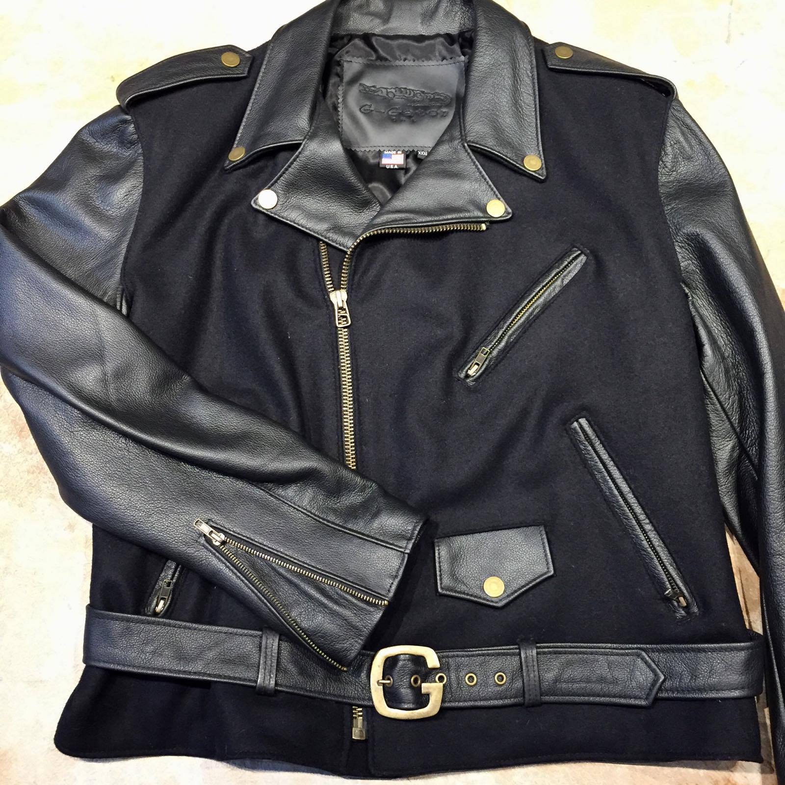Classic Lambskin Leather/Wool Biker Jacket - Image 3