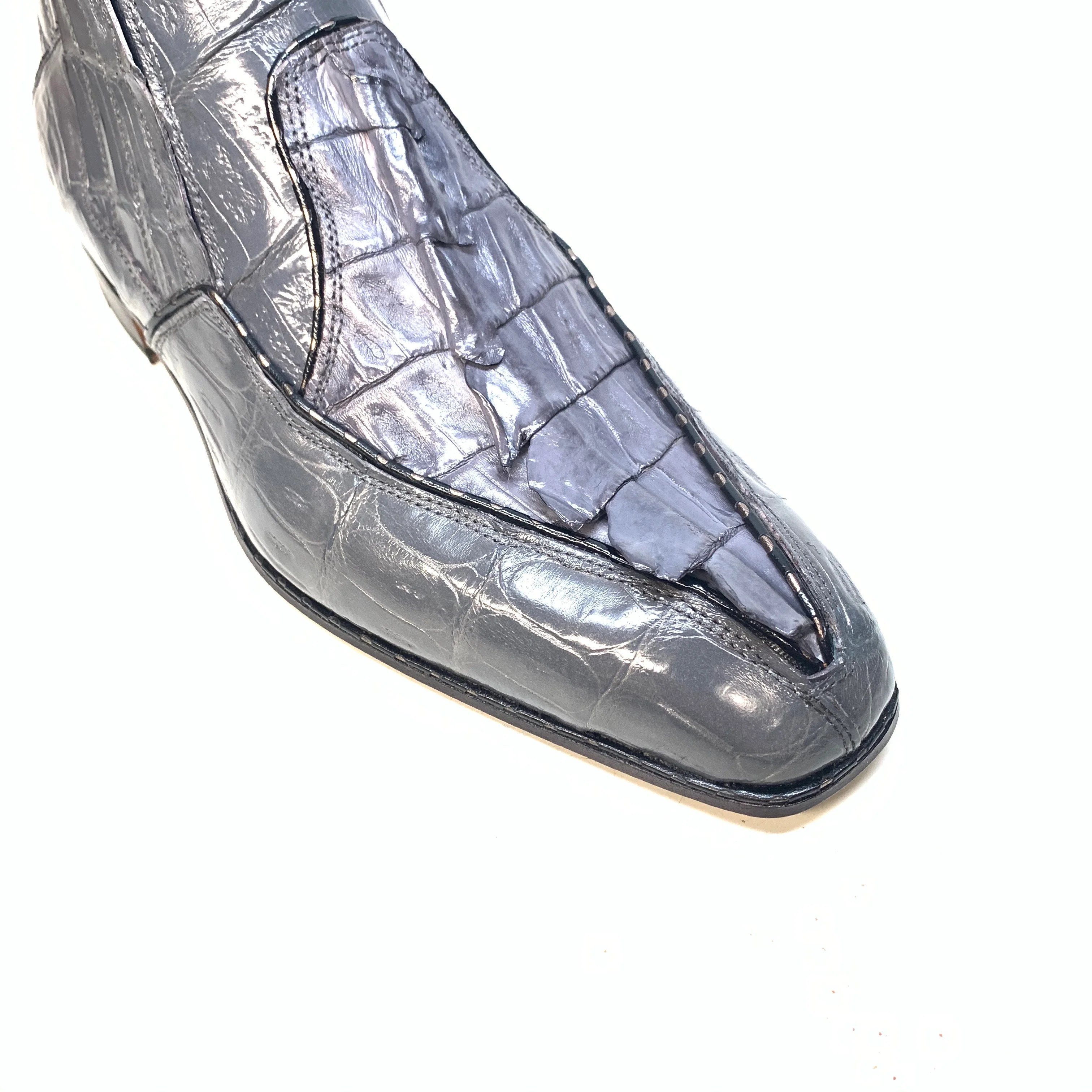 Mauri 4880 Grey Genuine Baby Crocodile / Hornback Tail Hand Painted Boots - Image 4