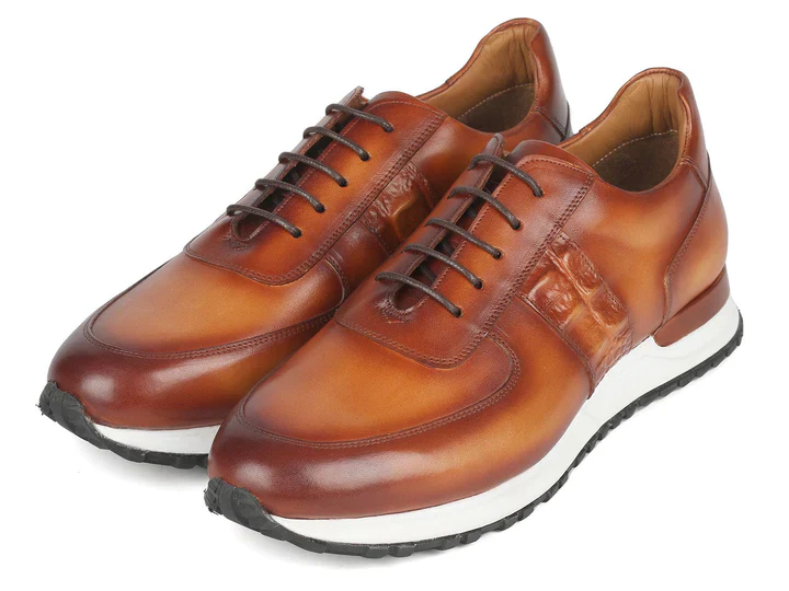 Paul Parkman Men's Brown Hand-Painted Sneakers - Image 6