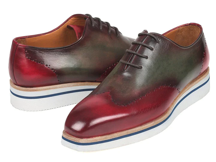 Paul Parkman Wingtip Oxfords Bordeaux & Green - Image 2