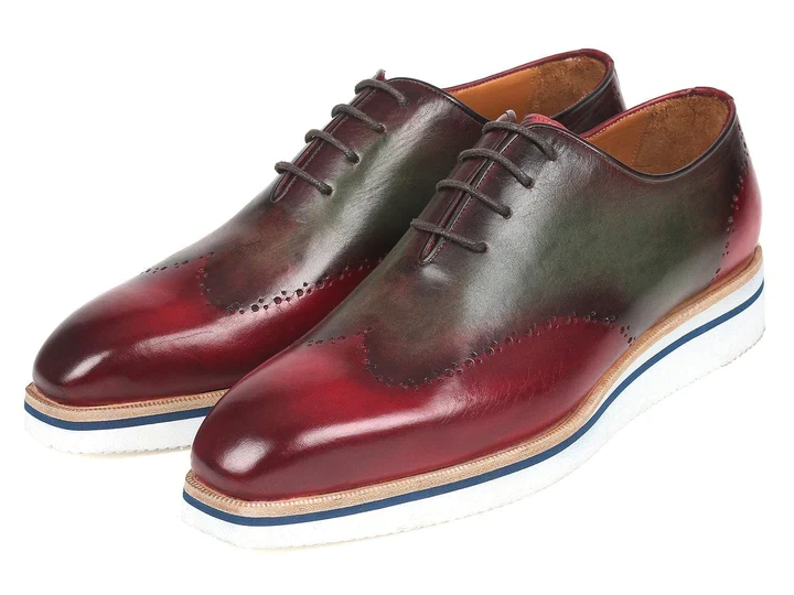 Paul Parkman Wingtip Oxfords Bordeaux & Green - Image 6
