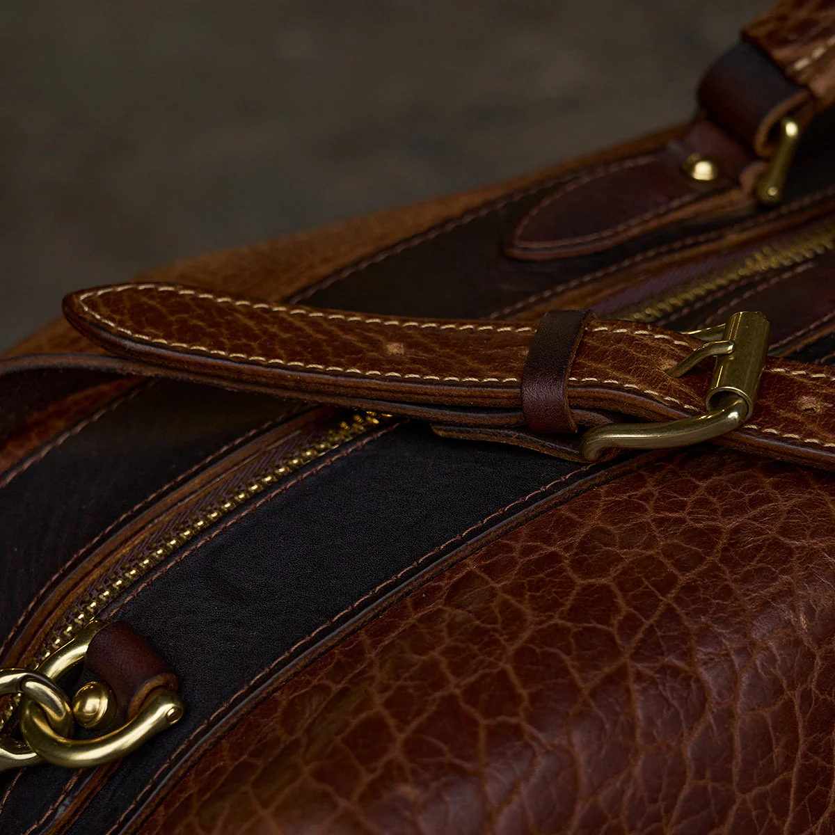 Coronado No.207 CEO Bison Leather Duffle Bag - Walnut - Image 12