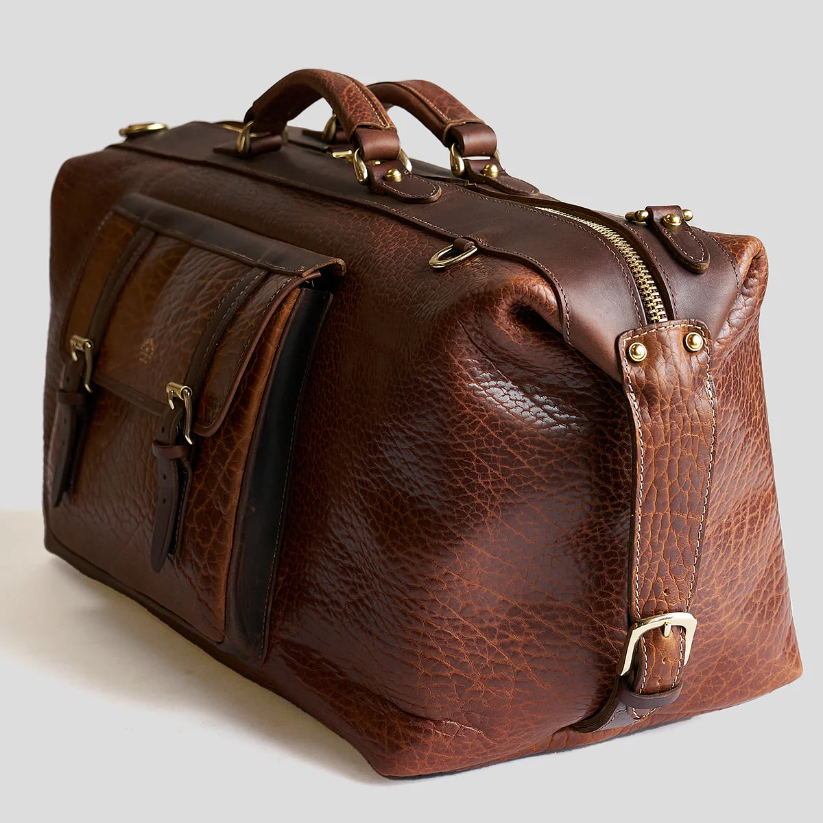 Coronado No.207 CEO Bison Leather Duffle Bag - Walnut - Image 8