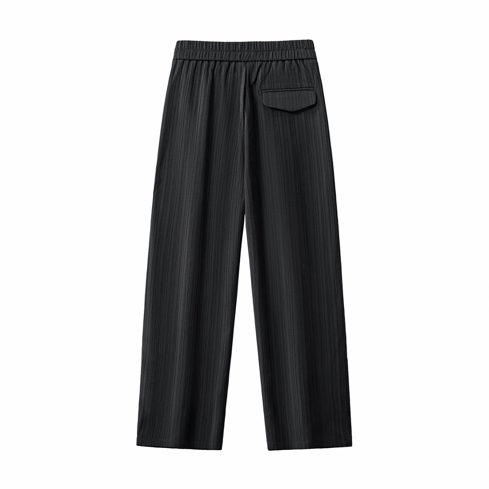 Crinkle Texture Shirt & Pant Set BLACK - Image 6
