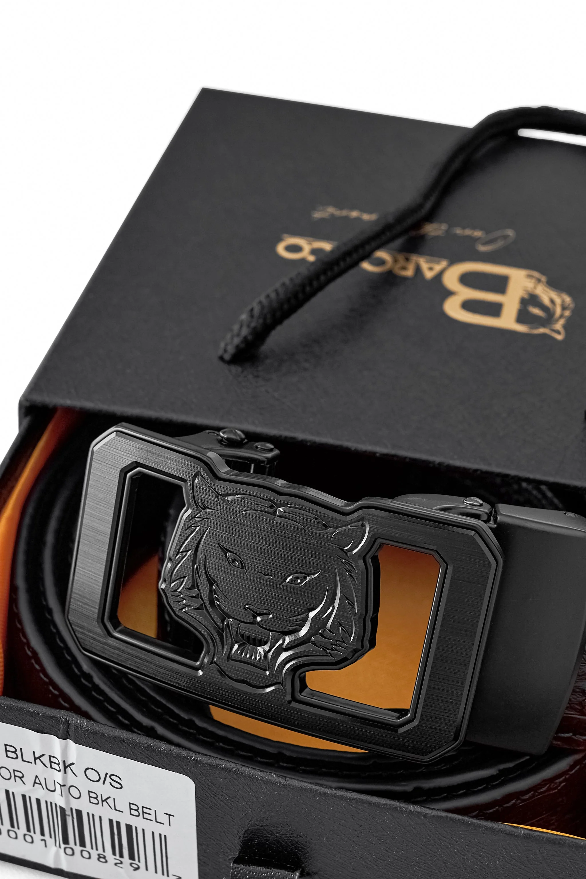 Croc-Embossed Lion Auto BKL Belt – Blackout Ed. BLACK/BLACK - Image 6