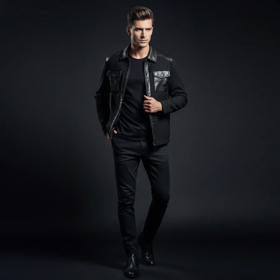 CrocEdge Dual-Fabric Zip Jacket BLACK - Image 2