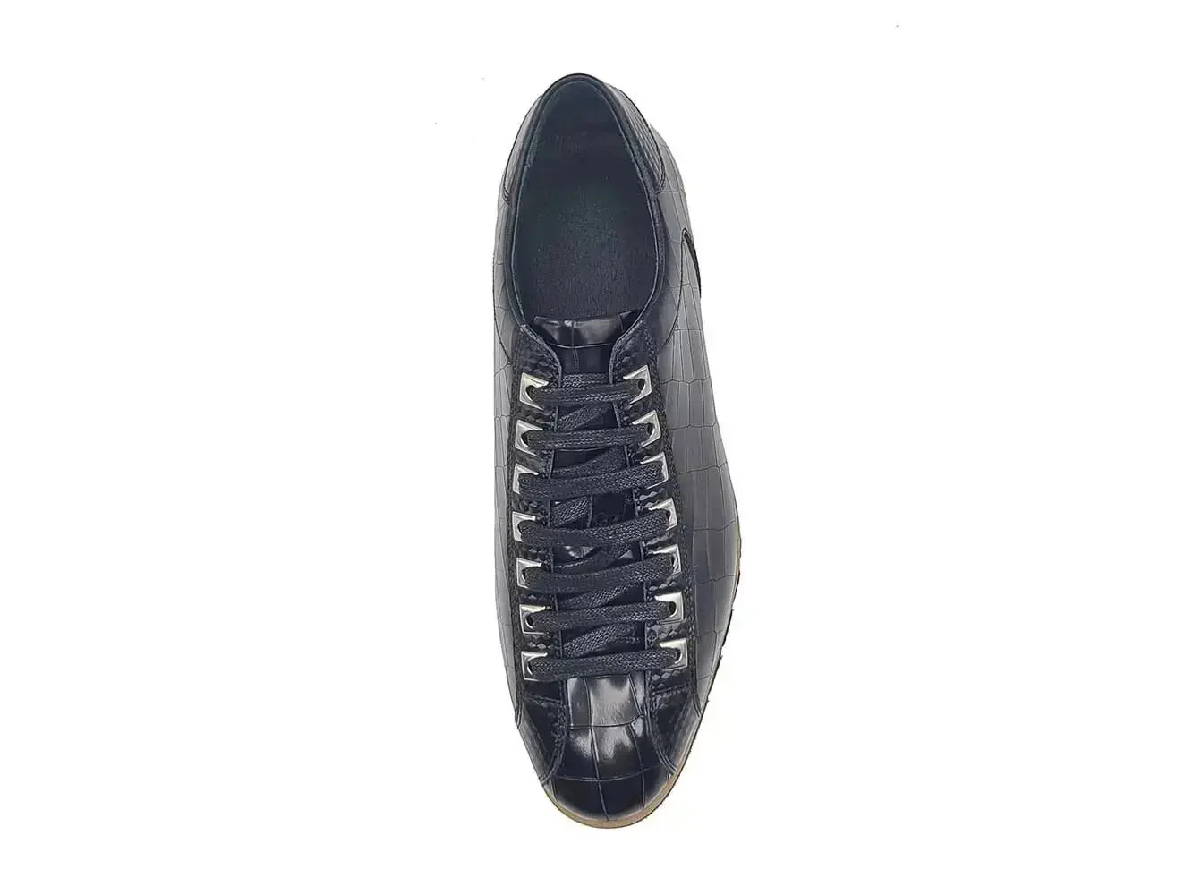Crocodile Embossed Leather Sneaker - Image 15