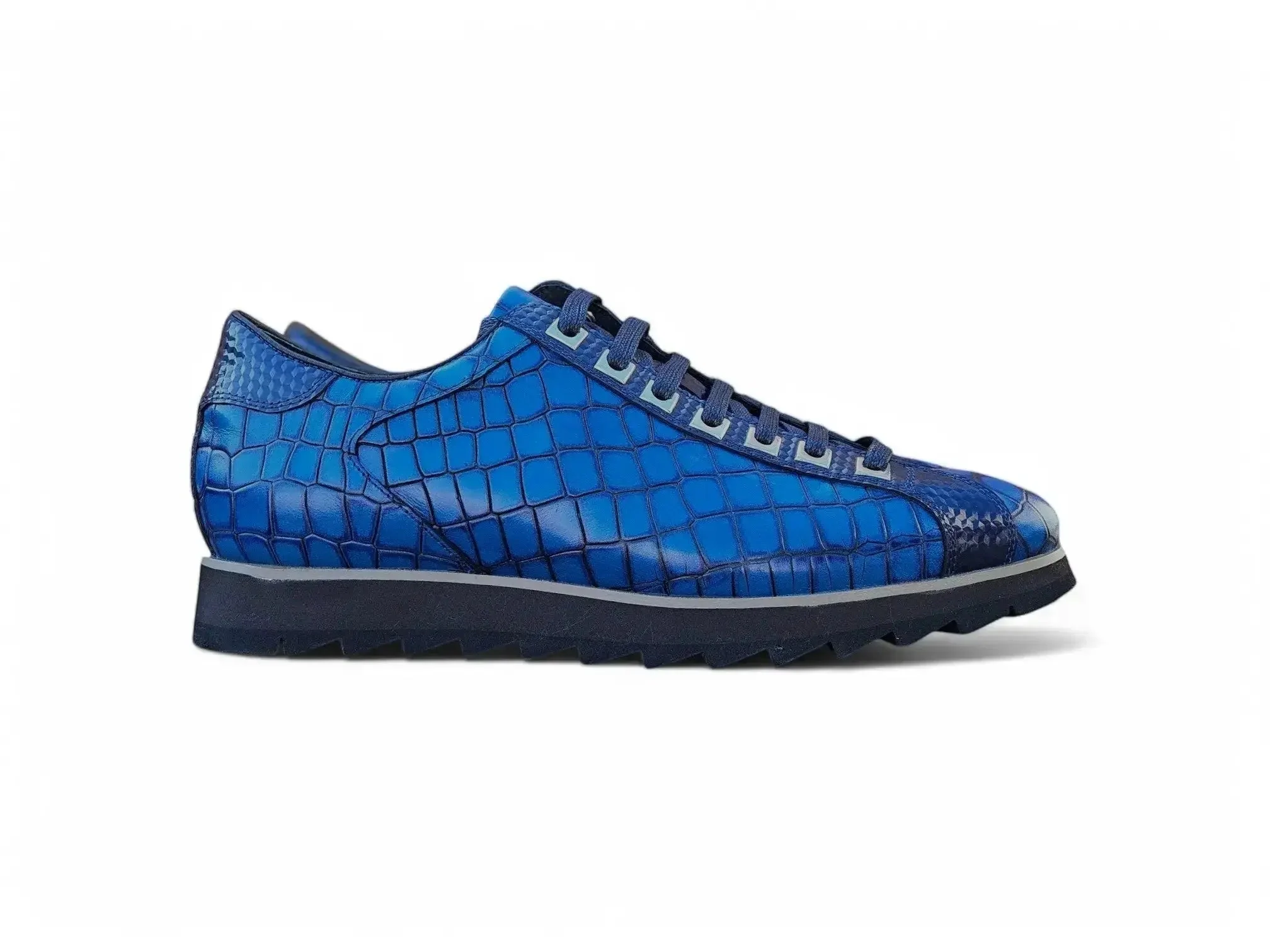 Crocodile Embossed Leather Sneaker - Image 2