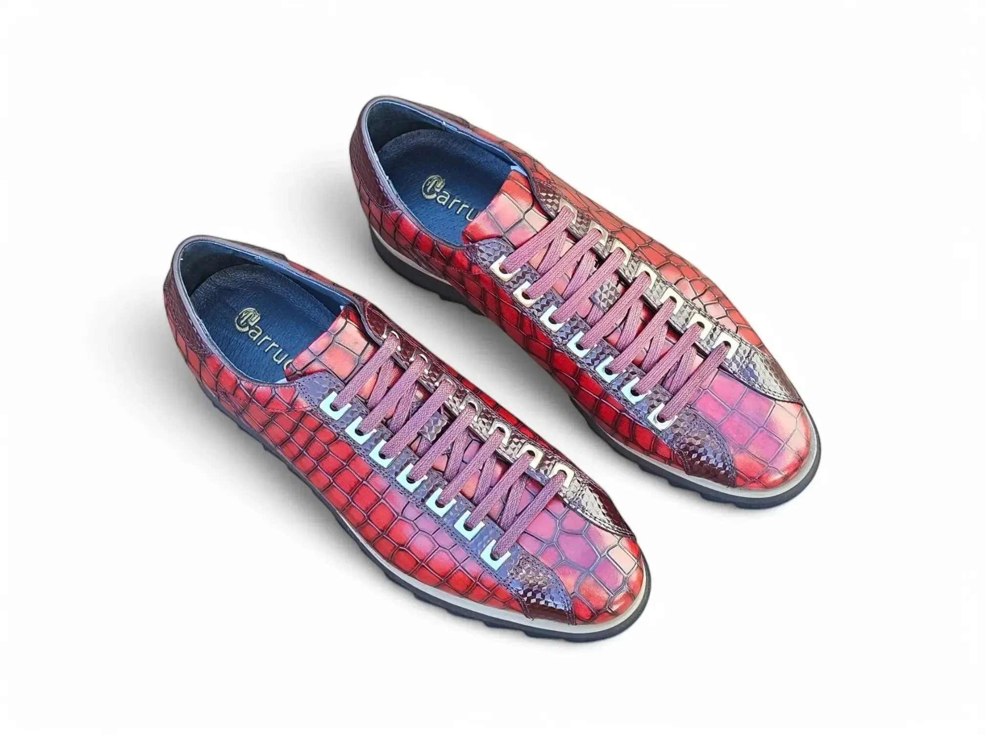 Crocodile Embossed Leather Sneaker - Image 8