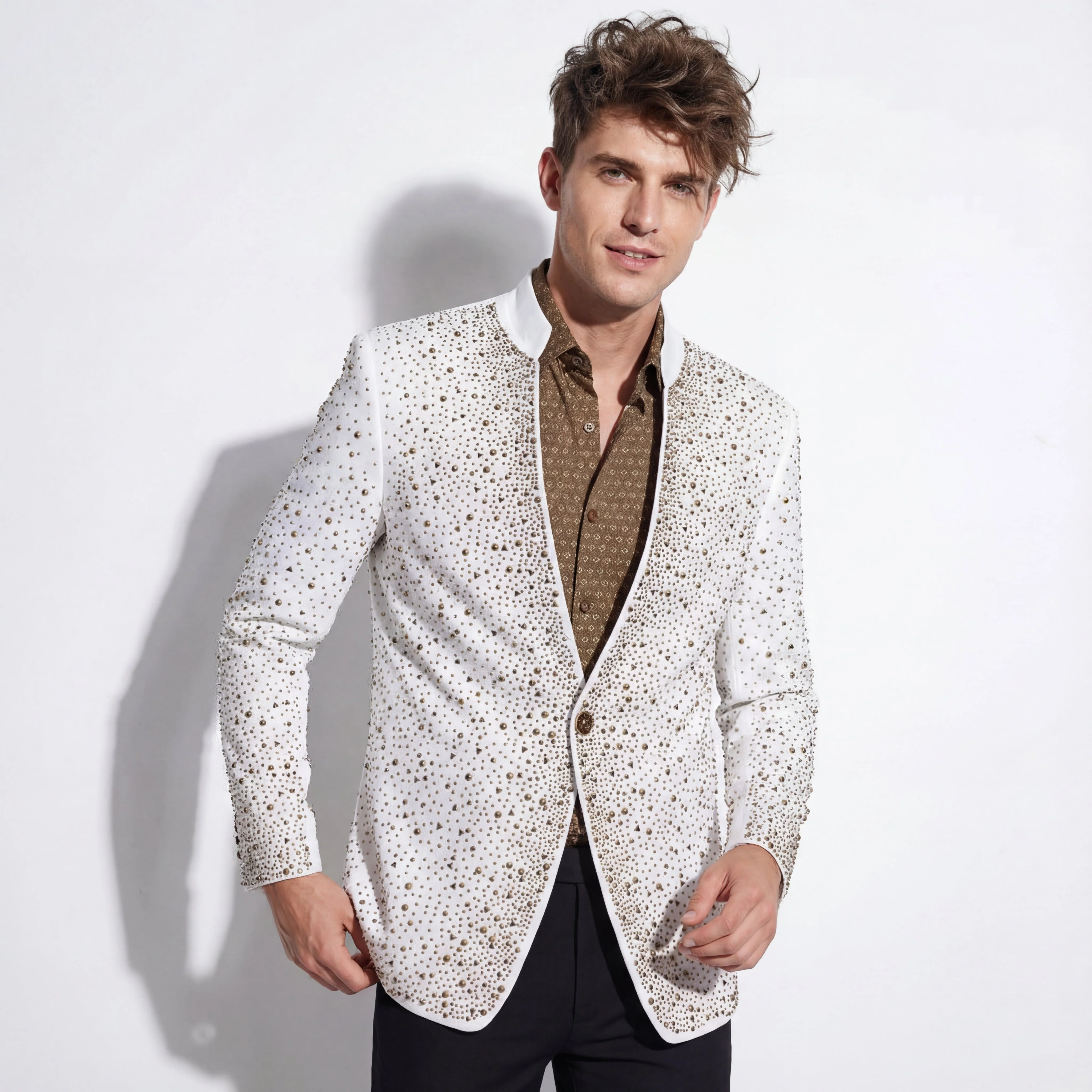 Culture Couture Embellished Blazer – Red Carpet Edition WHITE/GOLD - Image 2