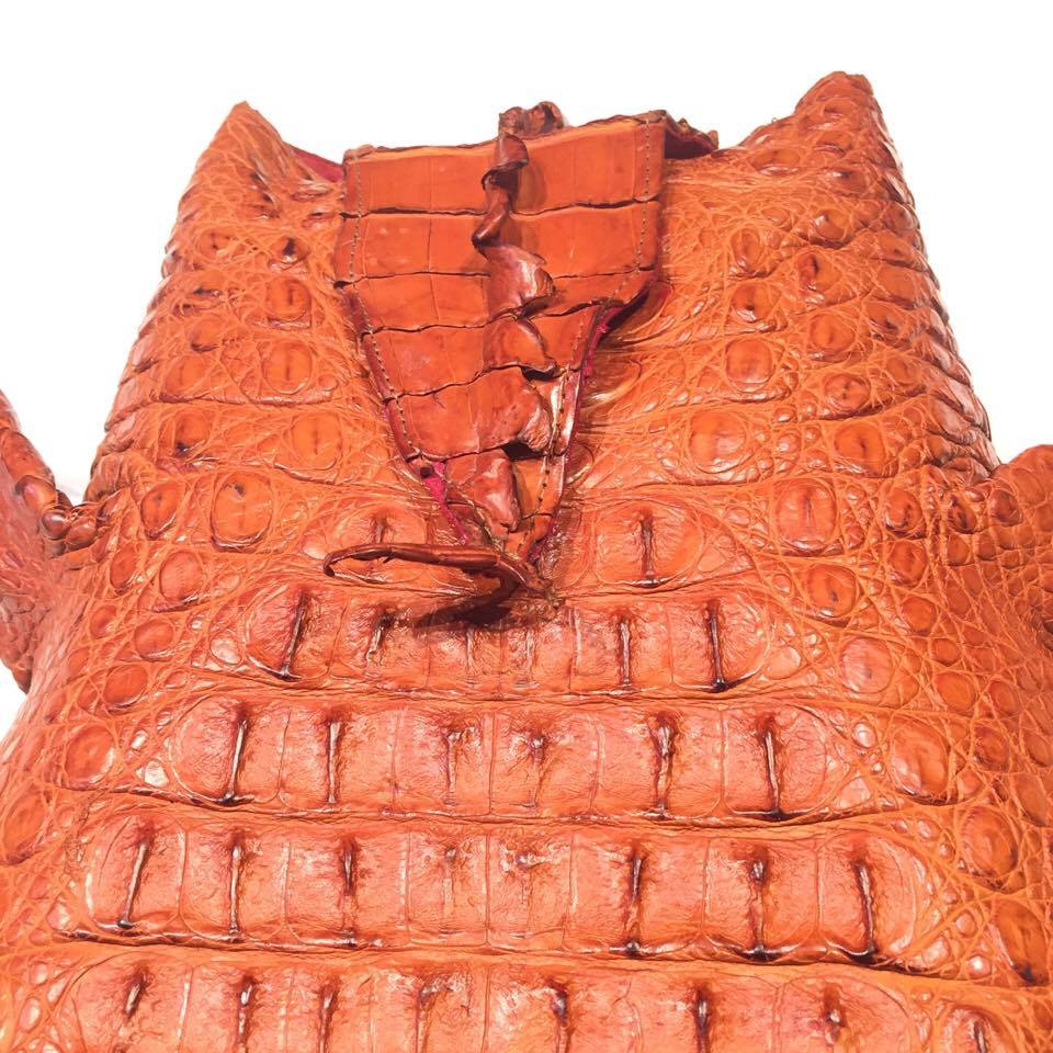 Kashani All-Over Cognac Alligator Backpack - Image 4