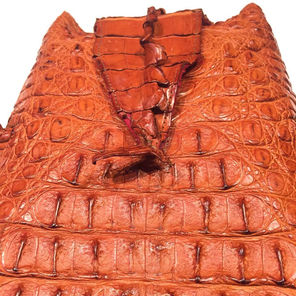 Kashani All-Over Cognac Alligator Backpack - Image 7