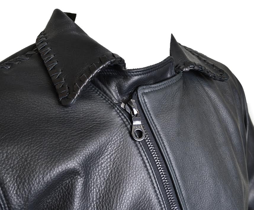 Kashani Excalibur Stingray/Calf/Gator Leather Biker Jacket - Image 5