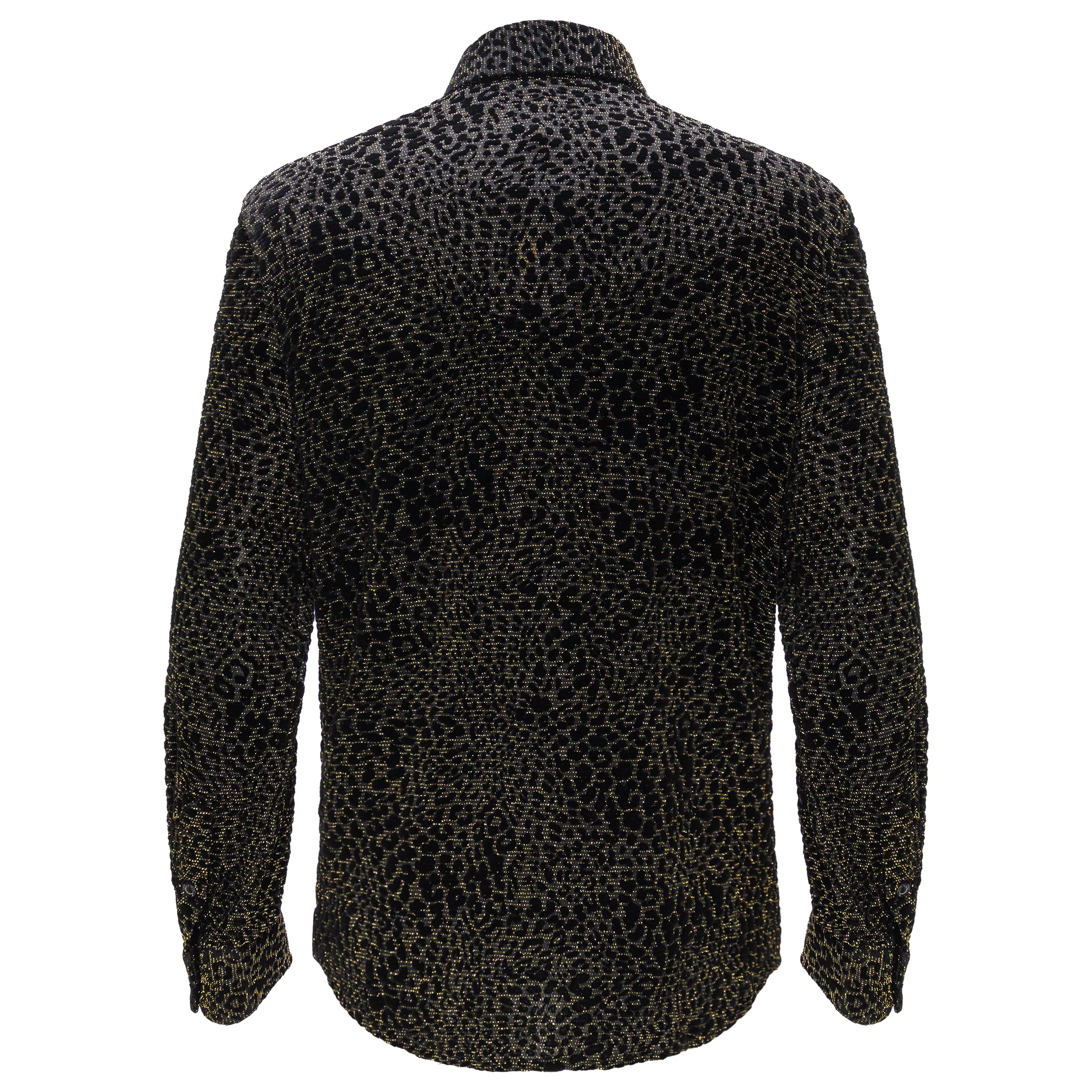Dinner and Drinks Button-Up Shirt BLACK/GOLD - Image 2