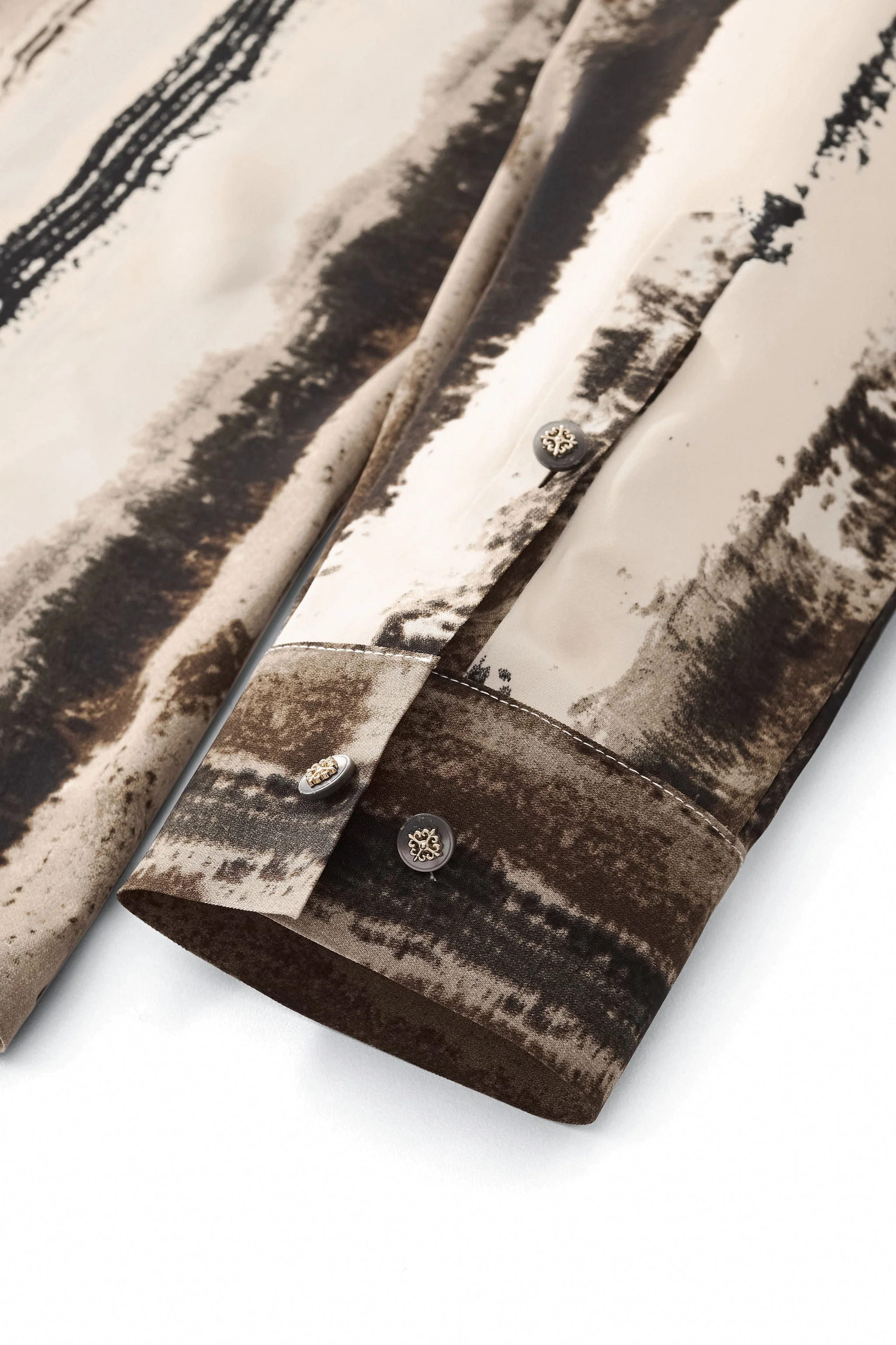 Echelon Brushstroke Stitchless LS Shirt CREAM - Image 7