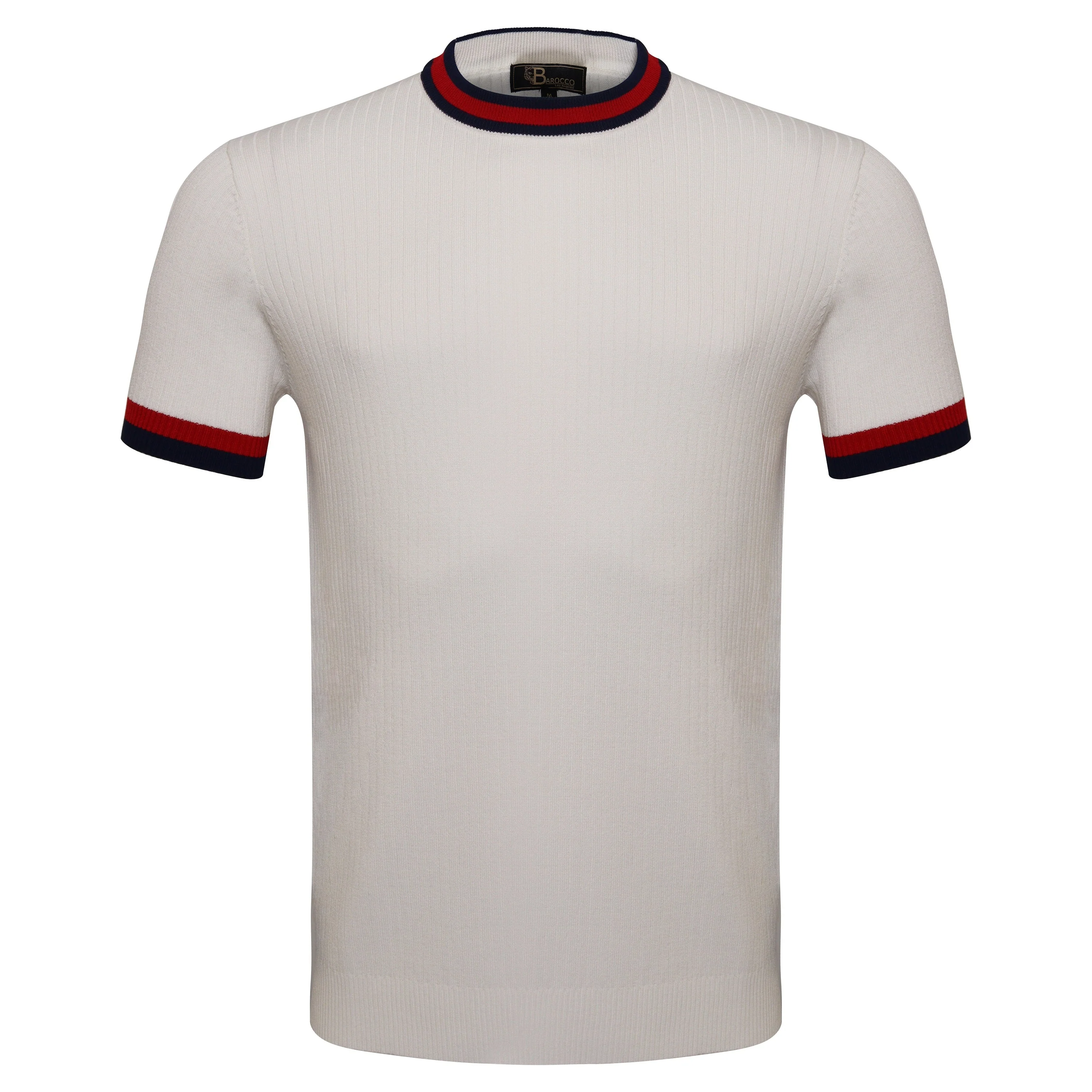Elite Contrast Ribbed Tee WHITE