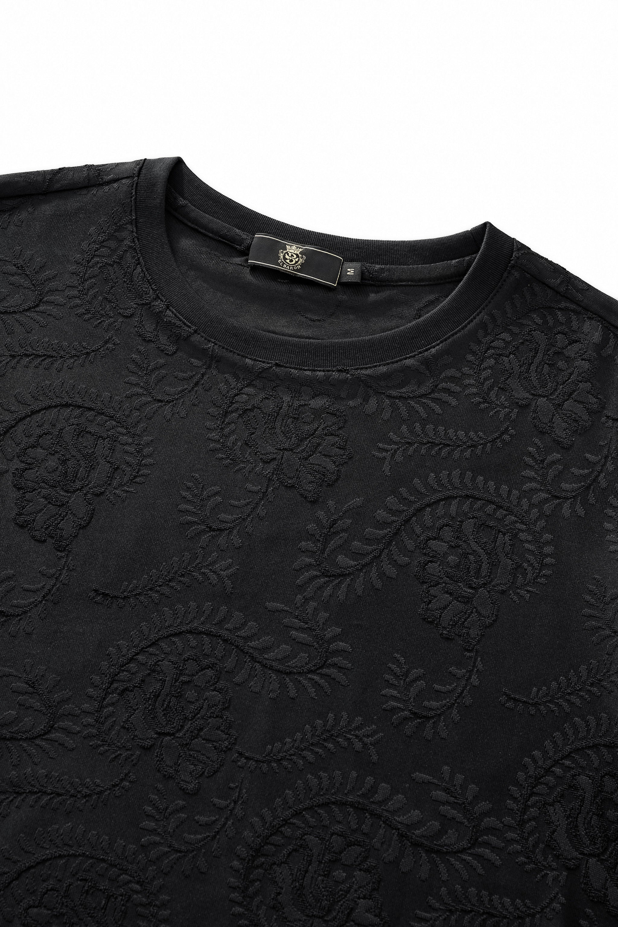 Embossed Paisley Tee – El Baron BLACK - Image 3