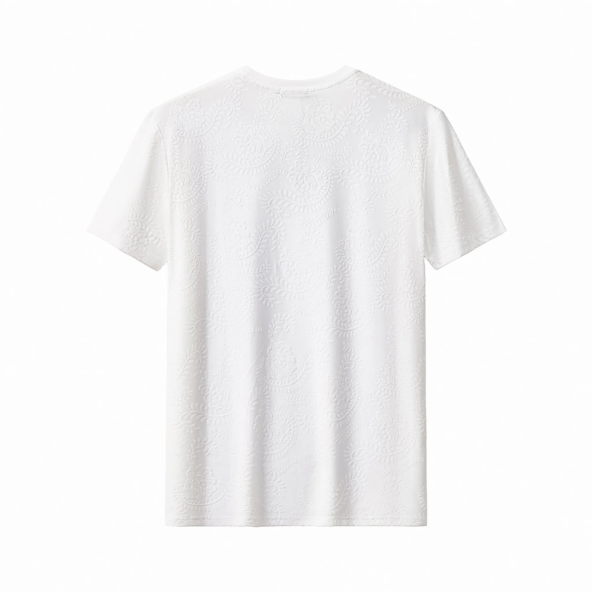 Embossed Paisley Tee – El Baron WHITE - Image 2