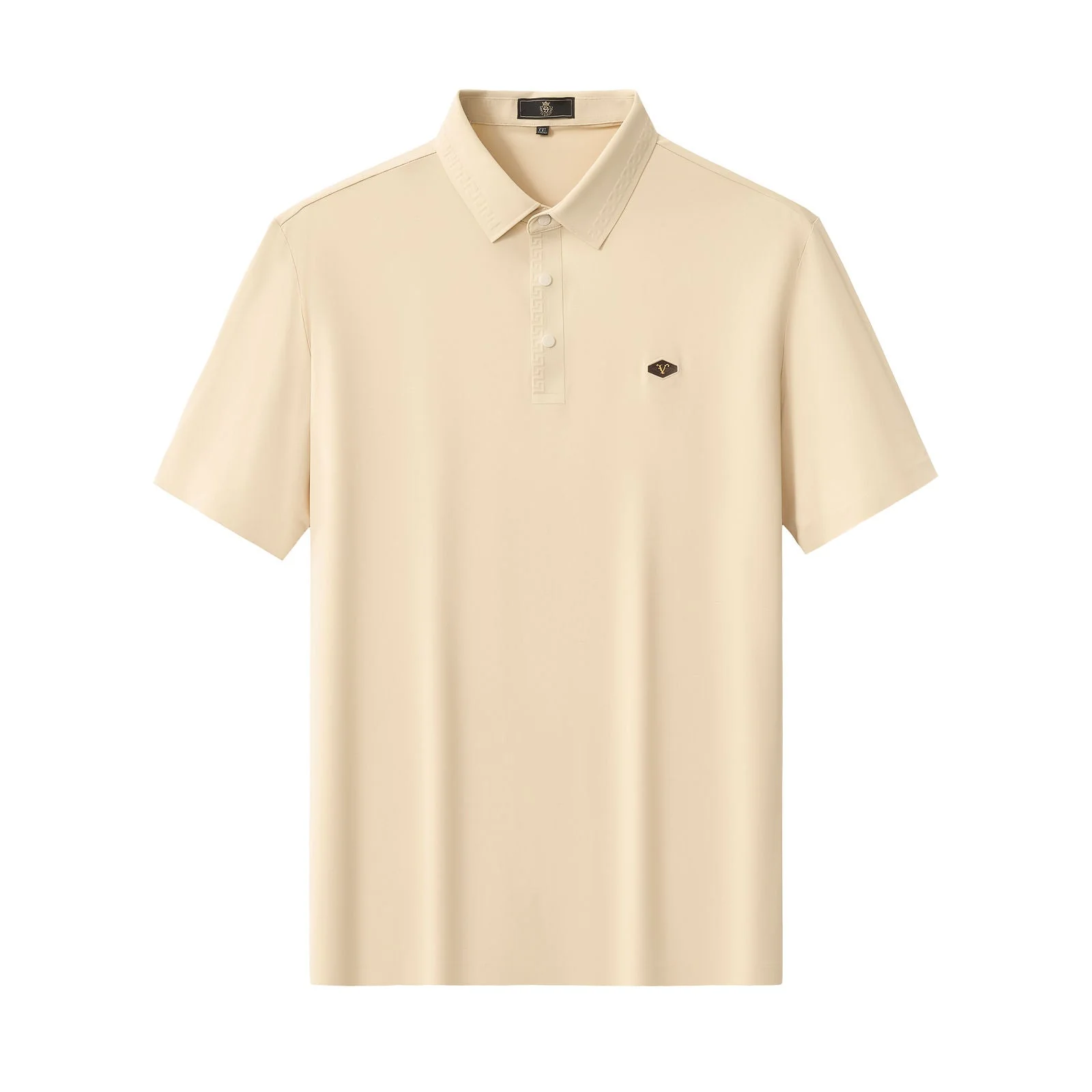Embossed Placket Performance Polo – El Baron KHAKI