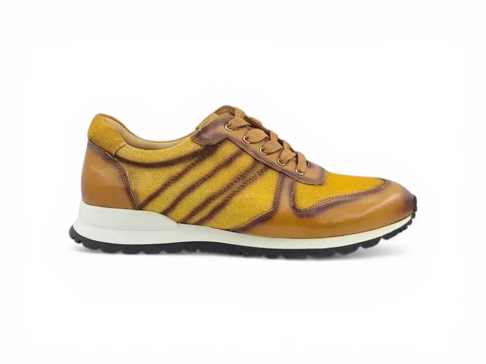 Fashion Sneaker Calfskin with Canvas inlaid - Image 5