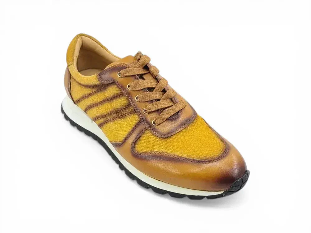 Fashion Sneaker Calfskin with Canvas inlaid - Image 6