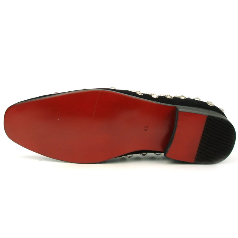 Fiesso Black Suede Crystal Loafers - Image 3
