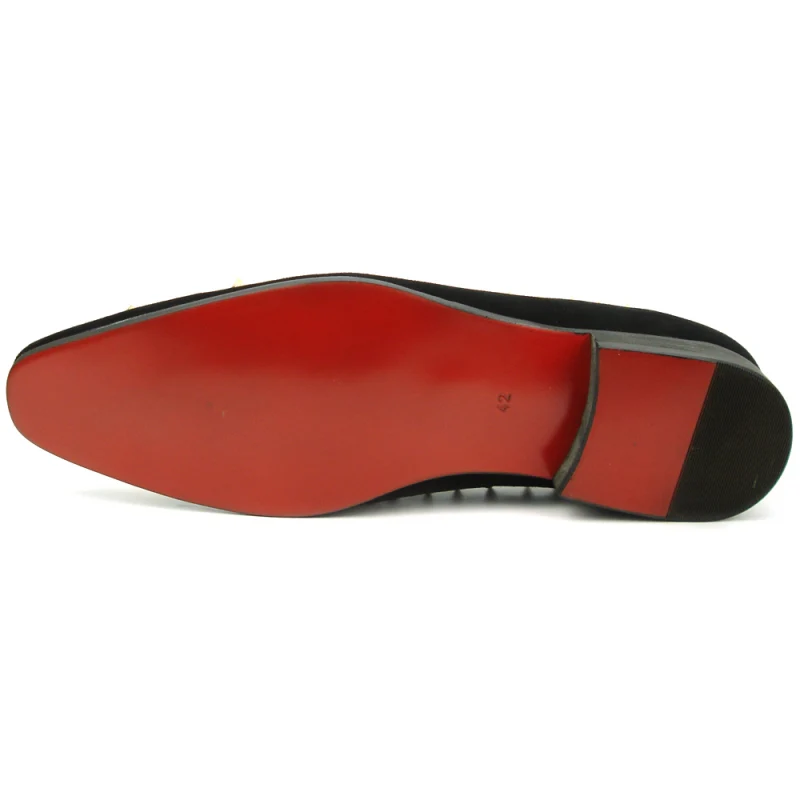 Fiesso Black Suede Gold Spiked Loafers - Image 3