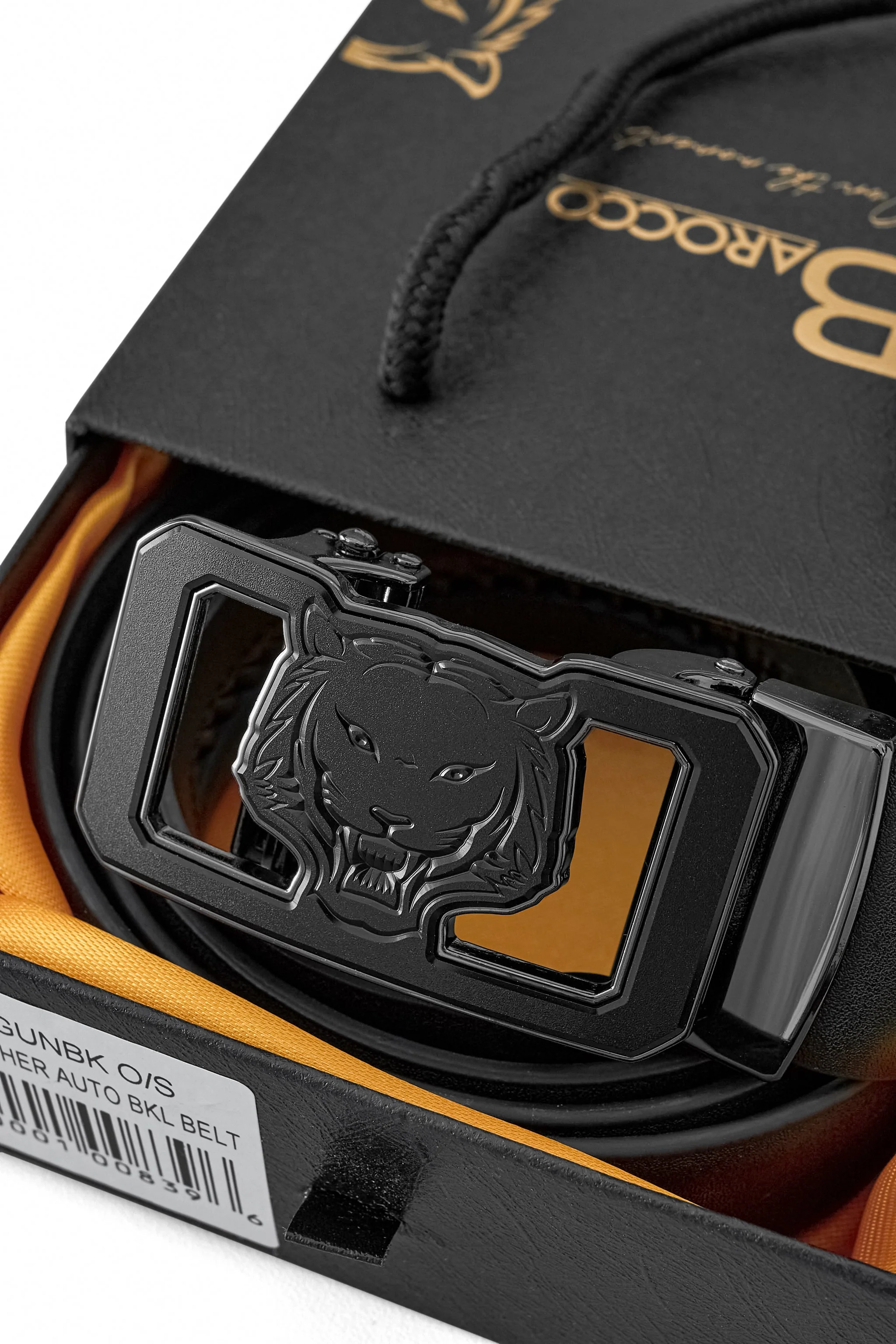 Flat Leather Lion Auto BKL Belt – Gunmetal GUN/BLACK - Image 6